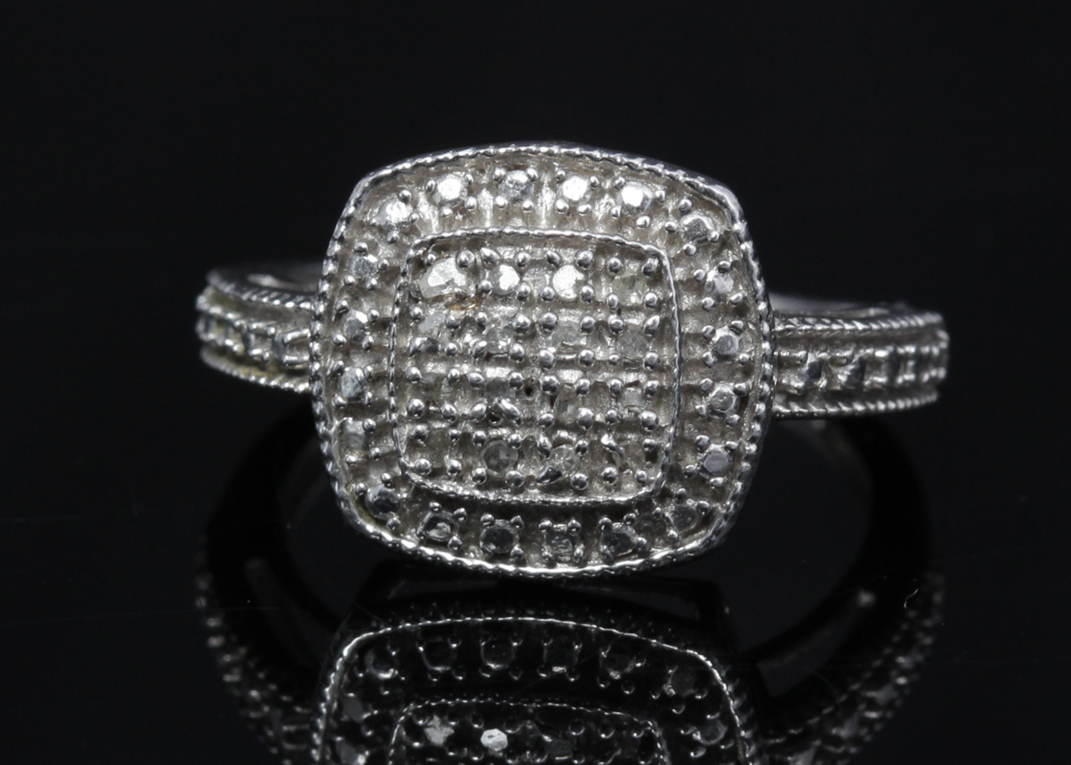 Sterling Silver Diamond Ring