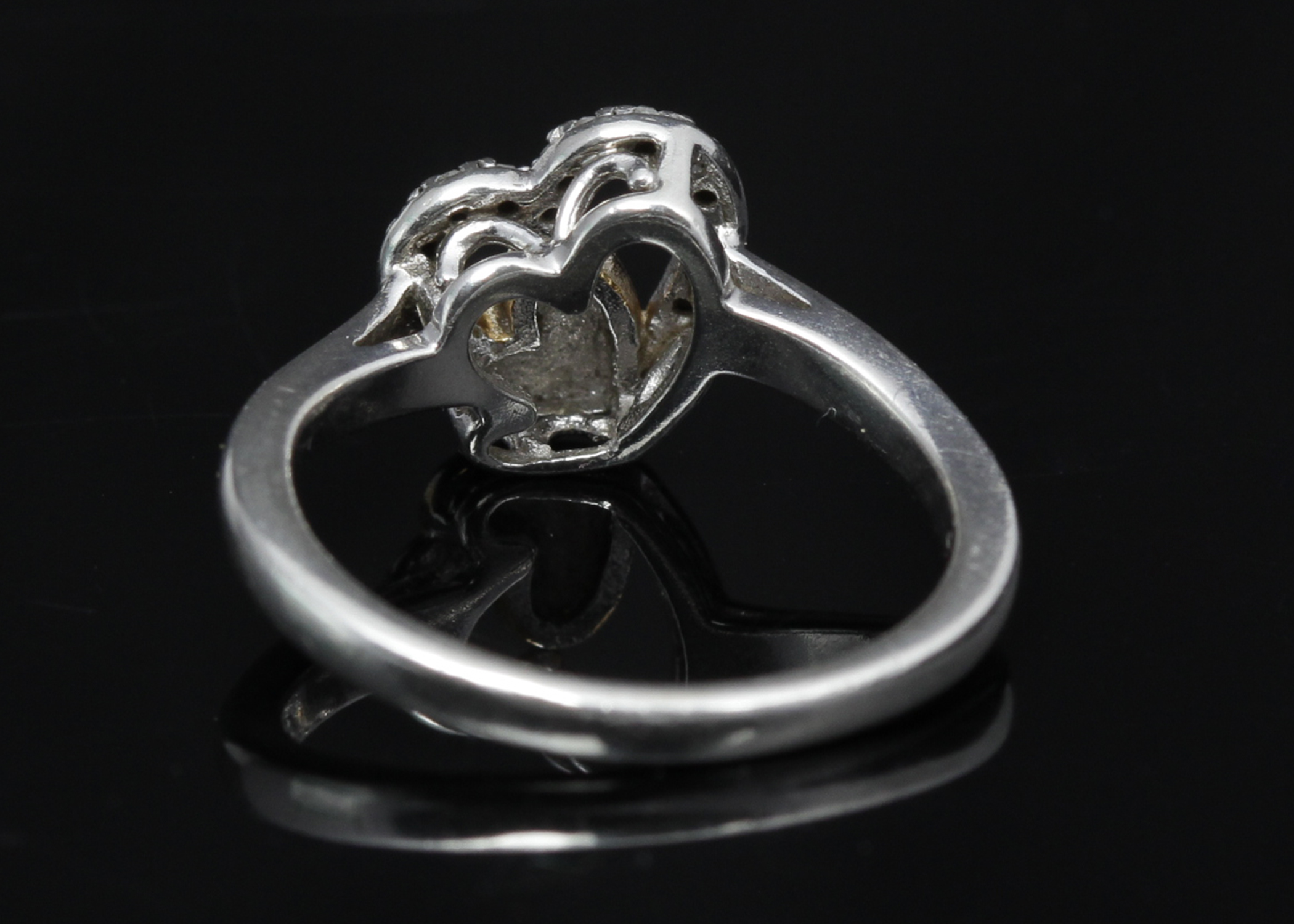 Sterling Silver Diamond Heart Ring