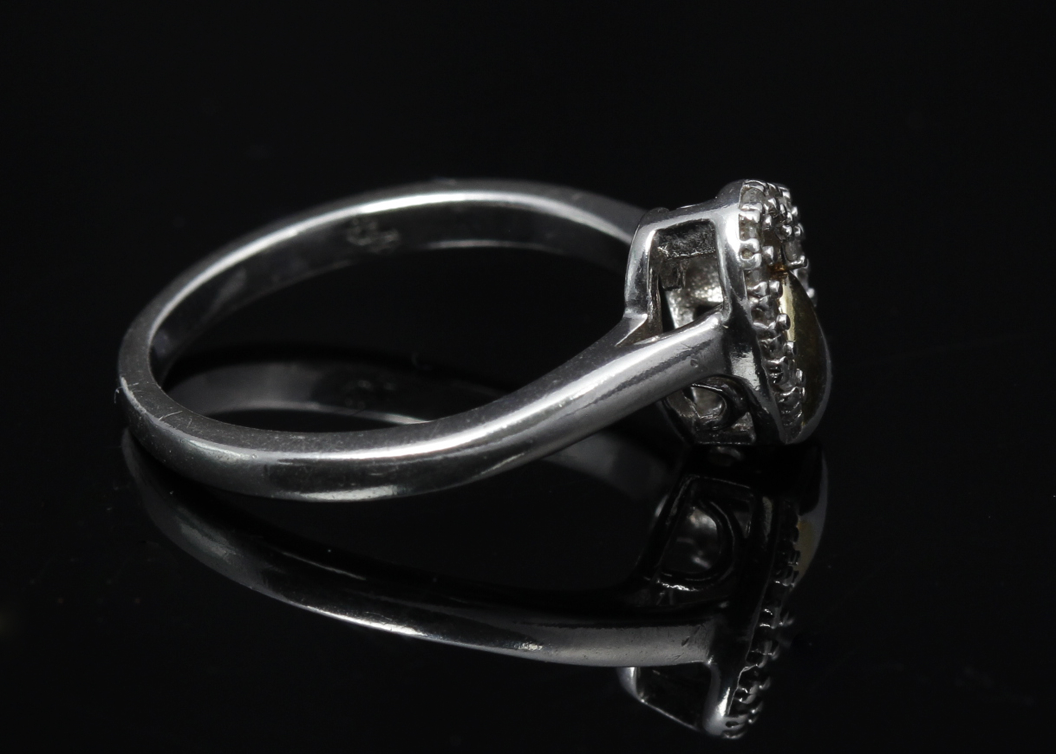 Sterling Silver Diamond Heart Ring