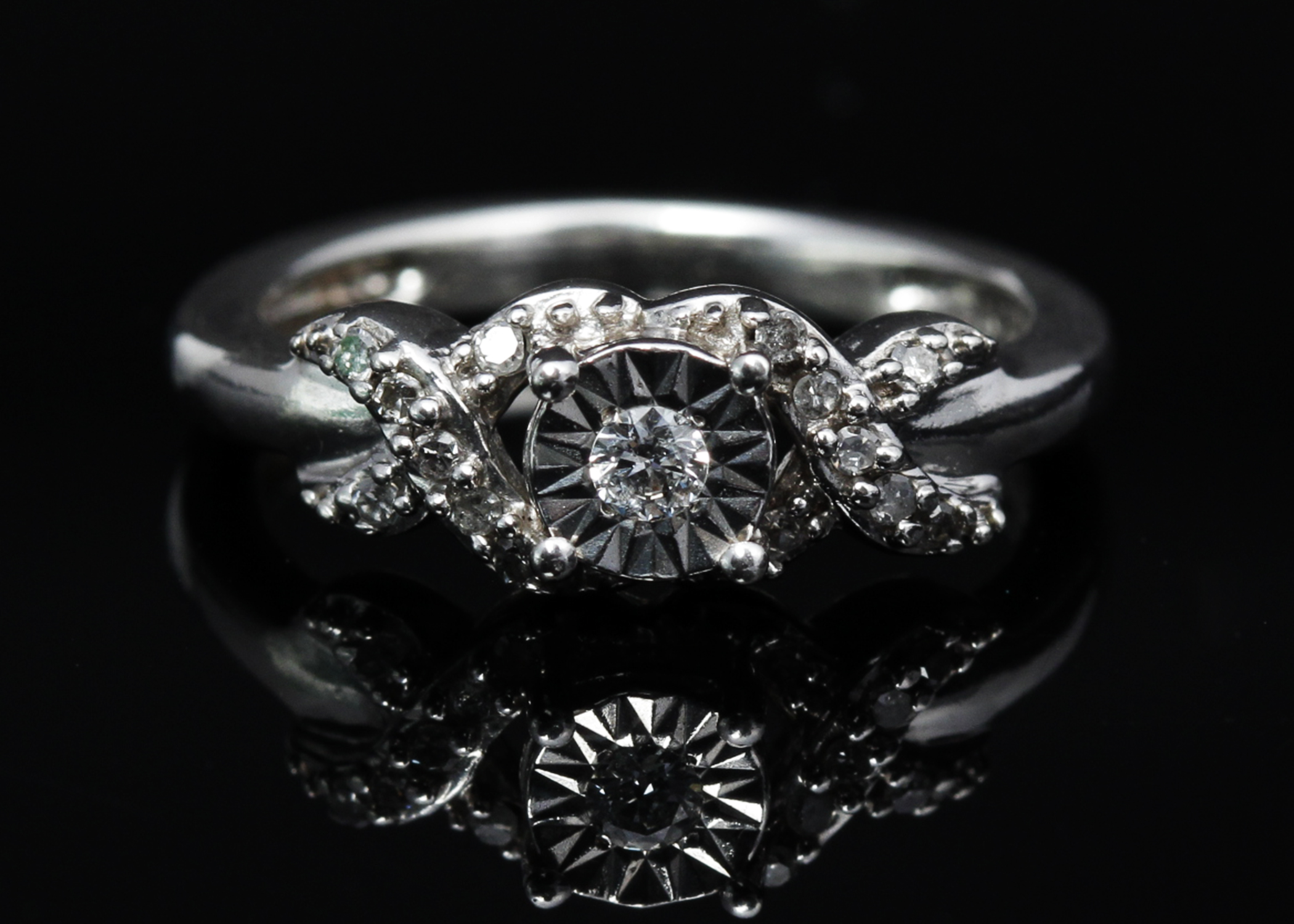 Sterling Silver Diamond Ring
