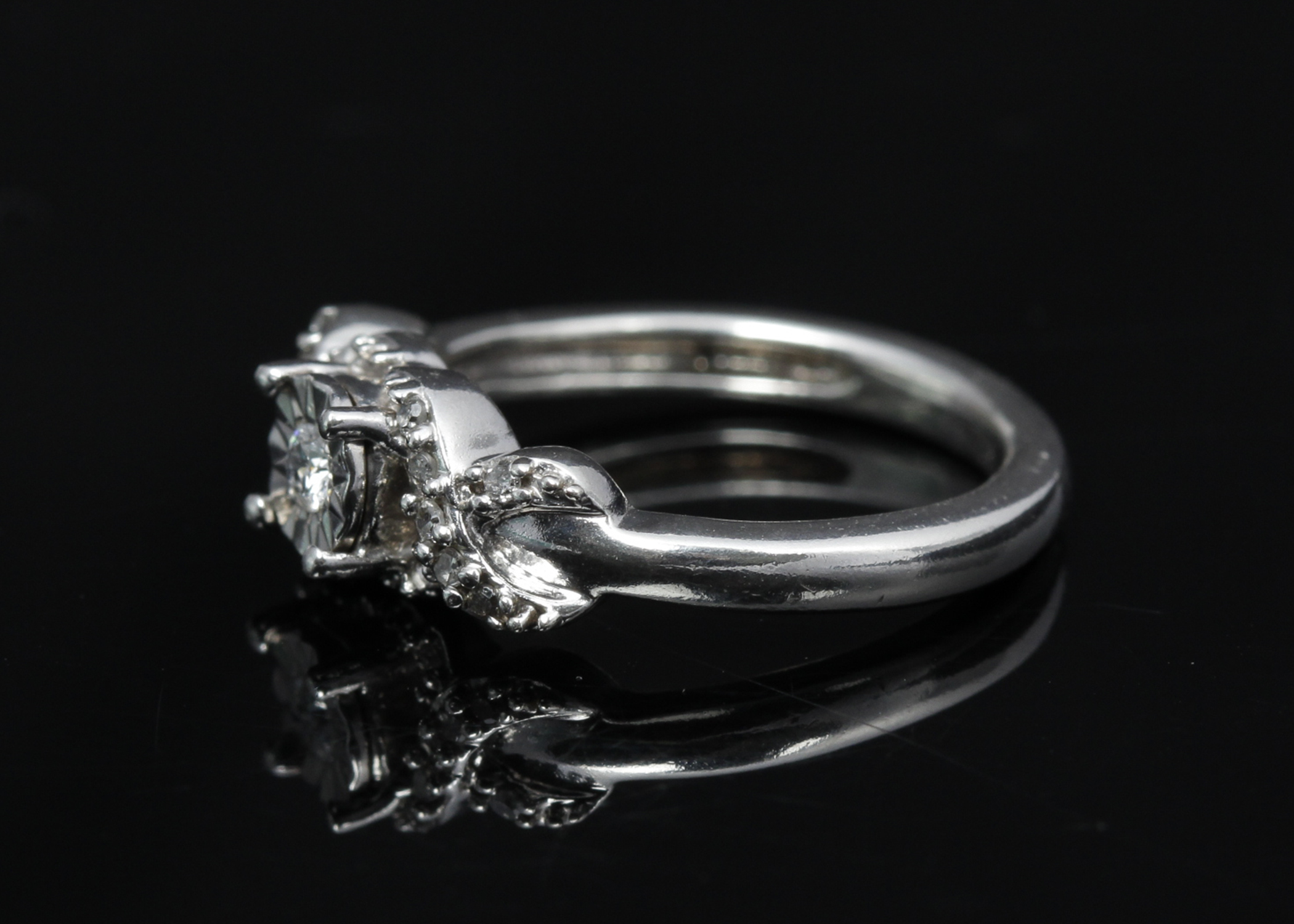 Sterling Silver Diamond Ring