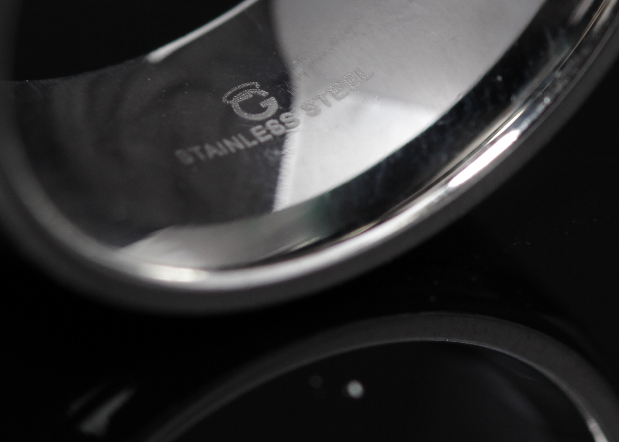 Stainless Steel Black Diamond Band