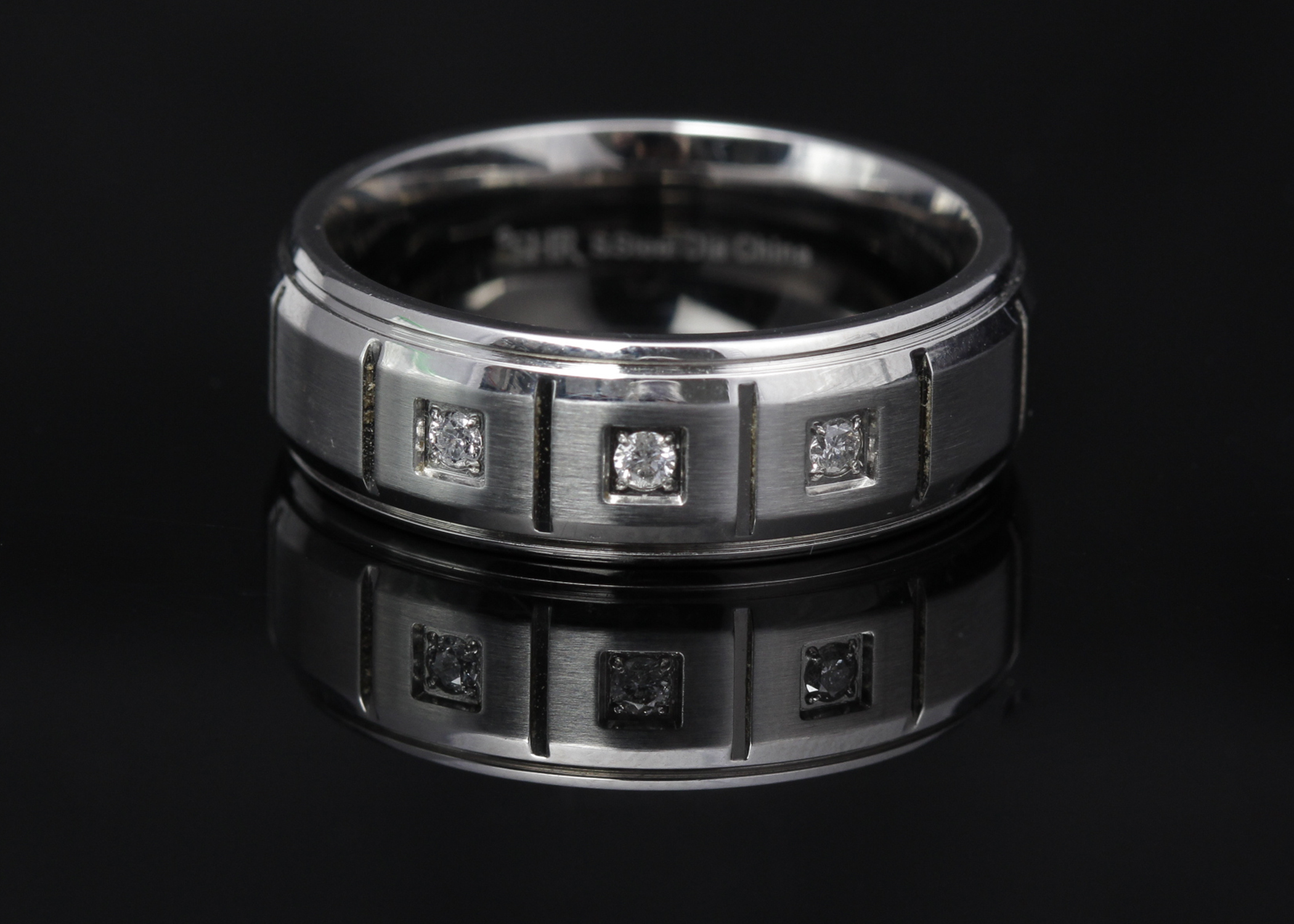Stainless Steel Diamond Band