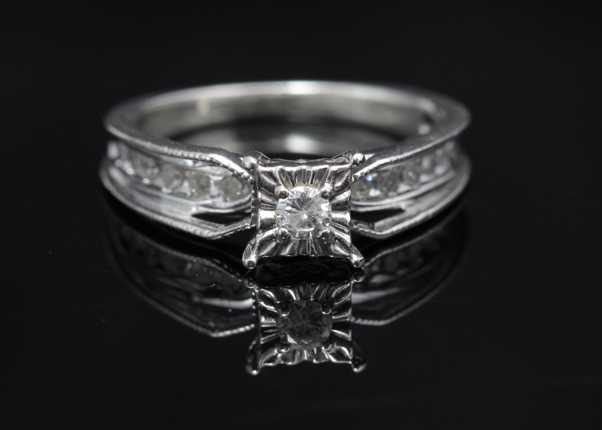 Sterling Silver Diamond Ring