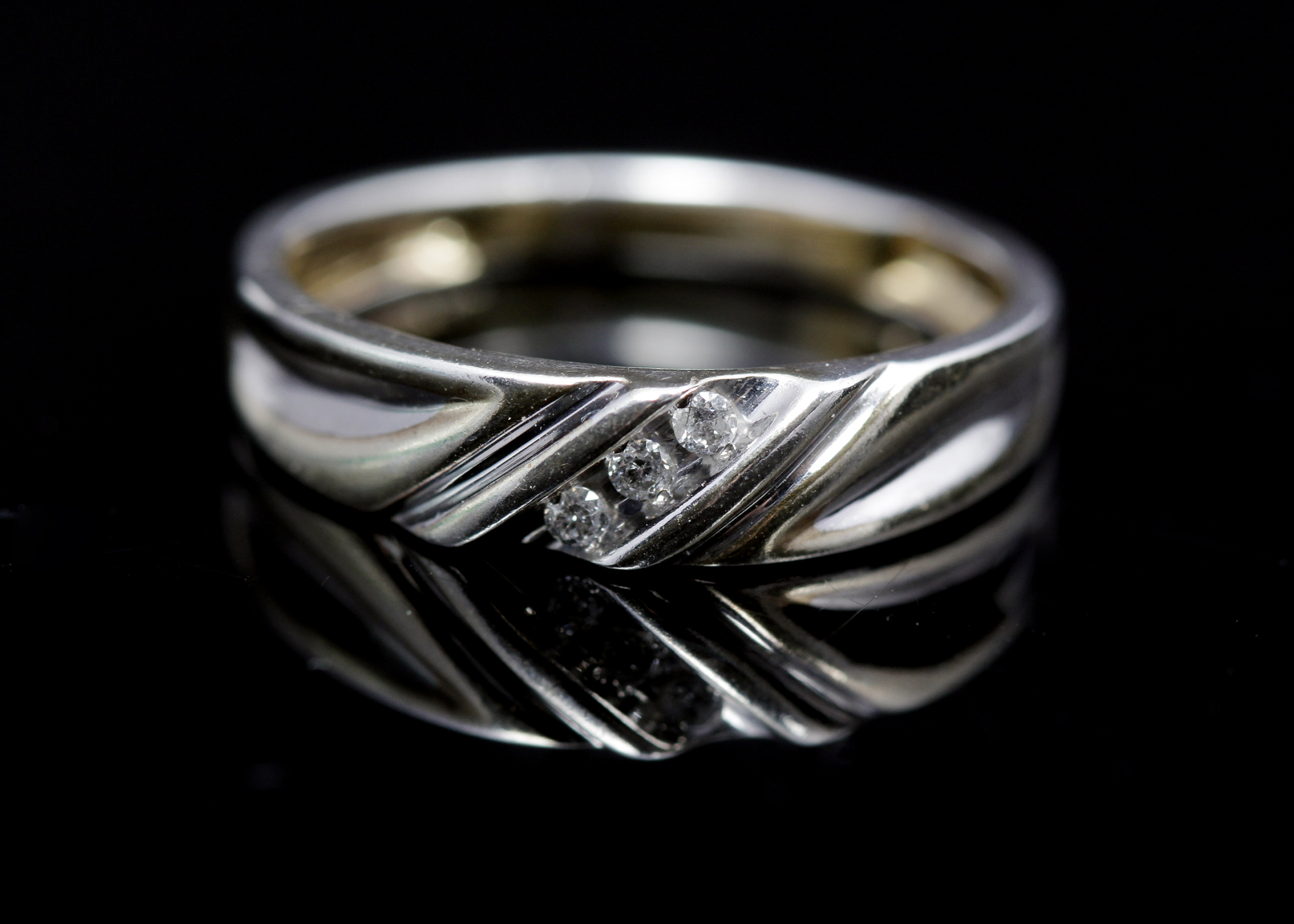 Sterling Silver Diamond Band