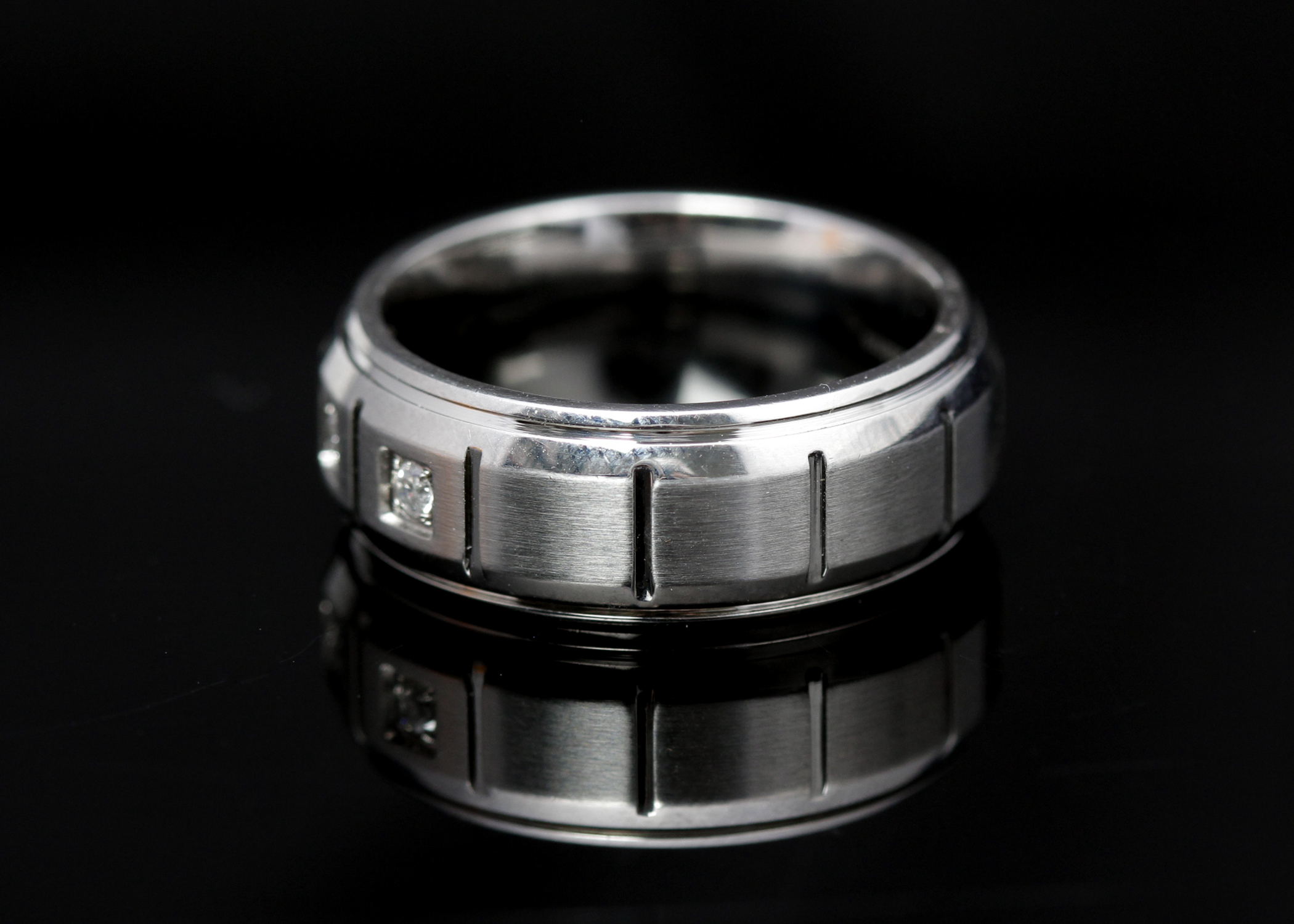 Stainless Steel Diamond Band