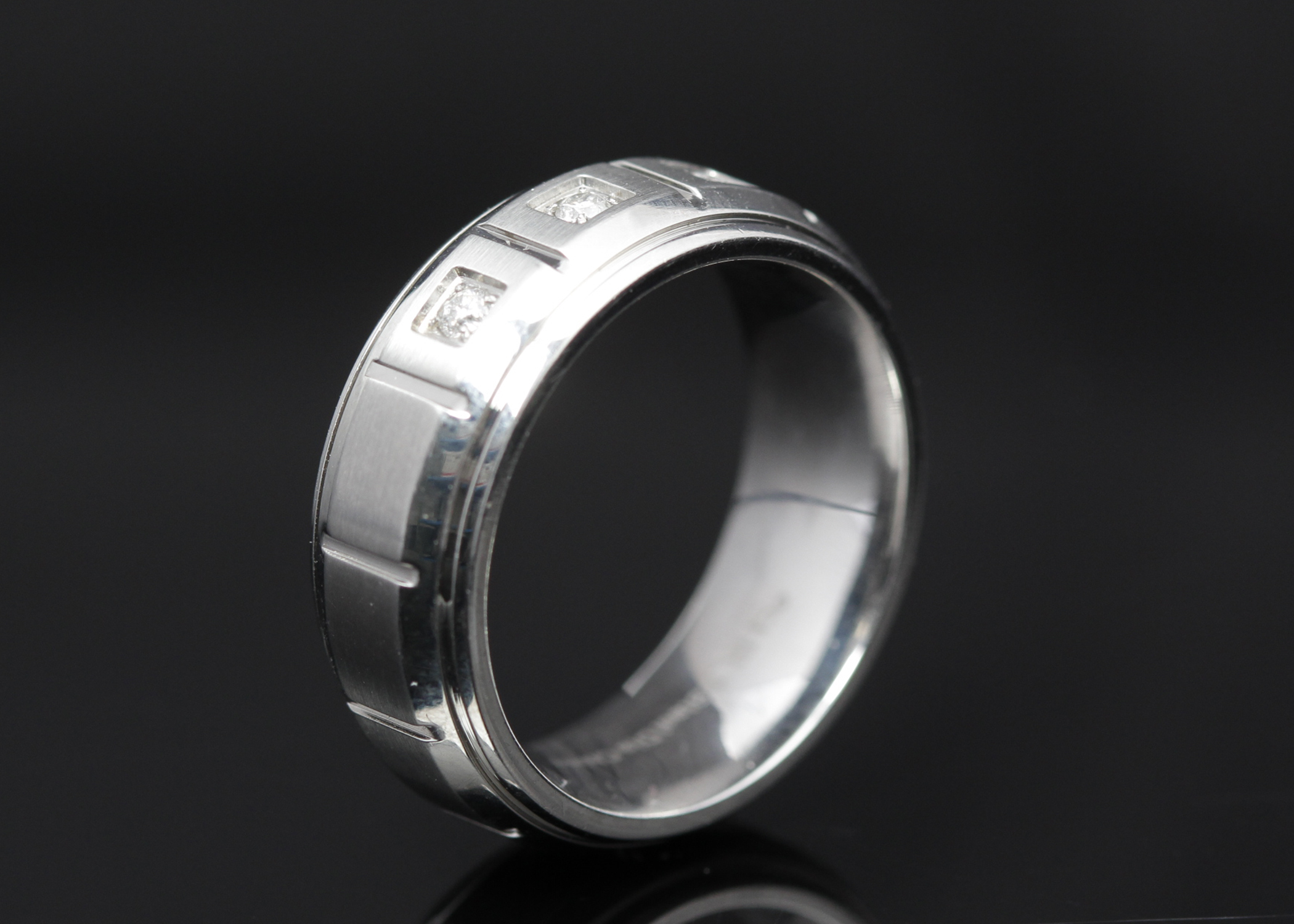 Stainless Steel Diamond Band