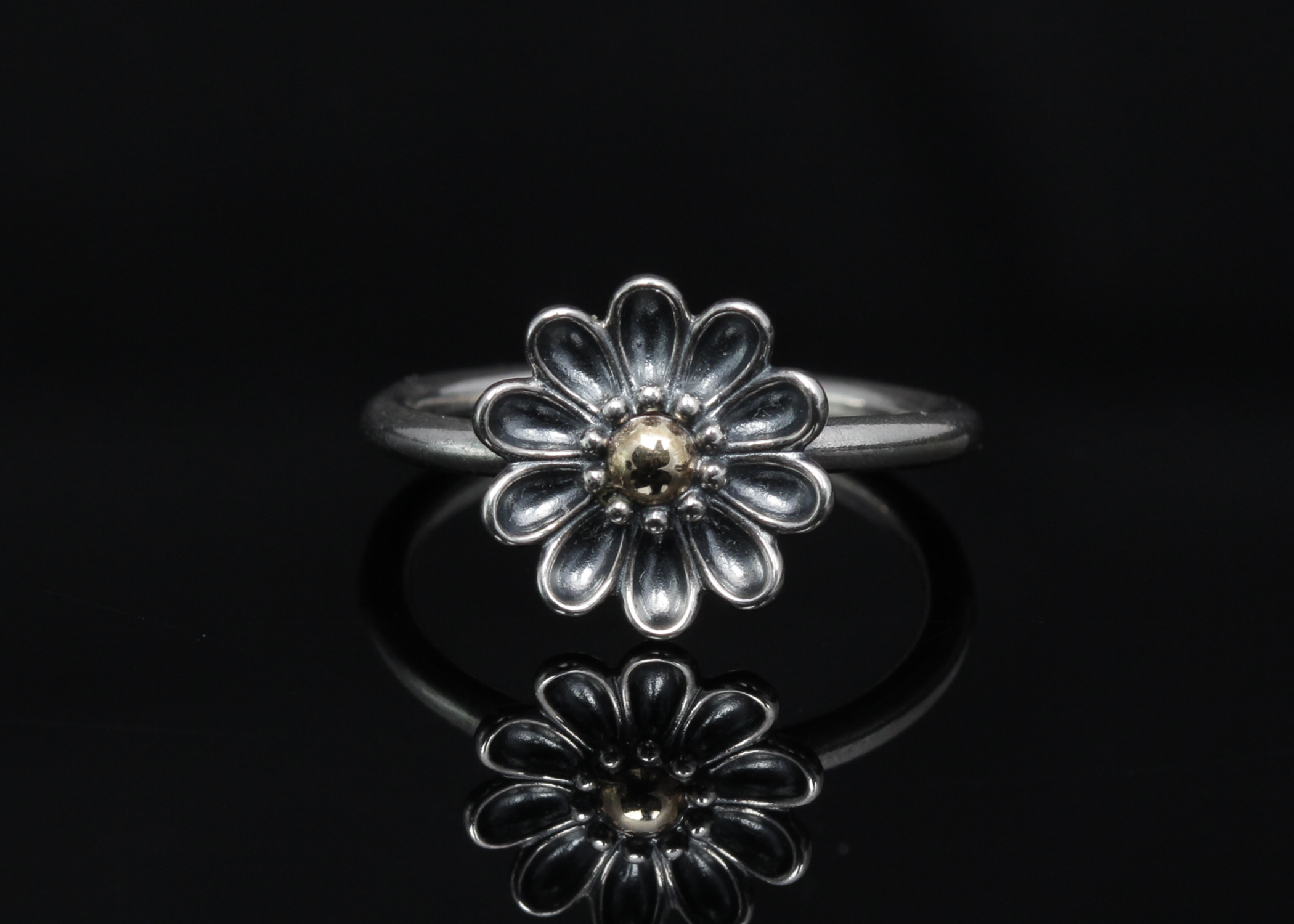 PANDORA 14K Yellow Gold Accented Sterling Silver Ring