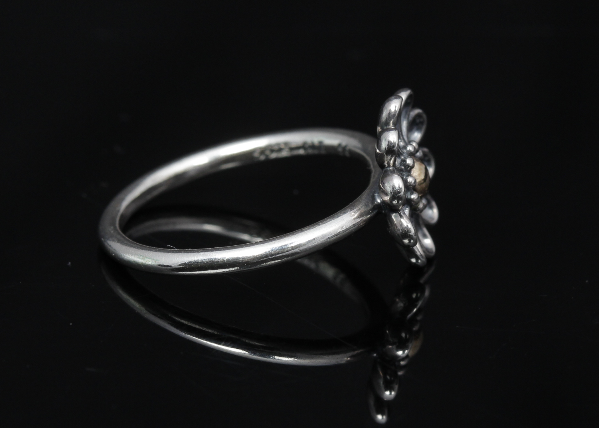 PANDORA 14K Yellow Gold Accented Sterling Silver Ring