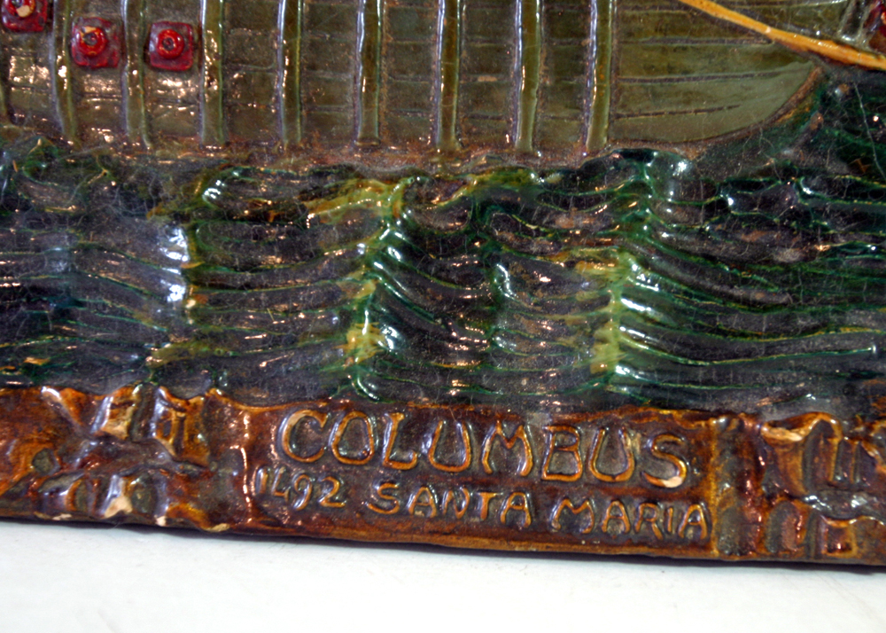 Carved Plaque of 1492 Santa Maria