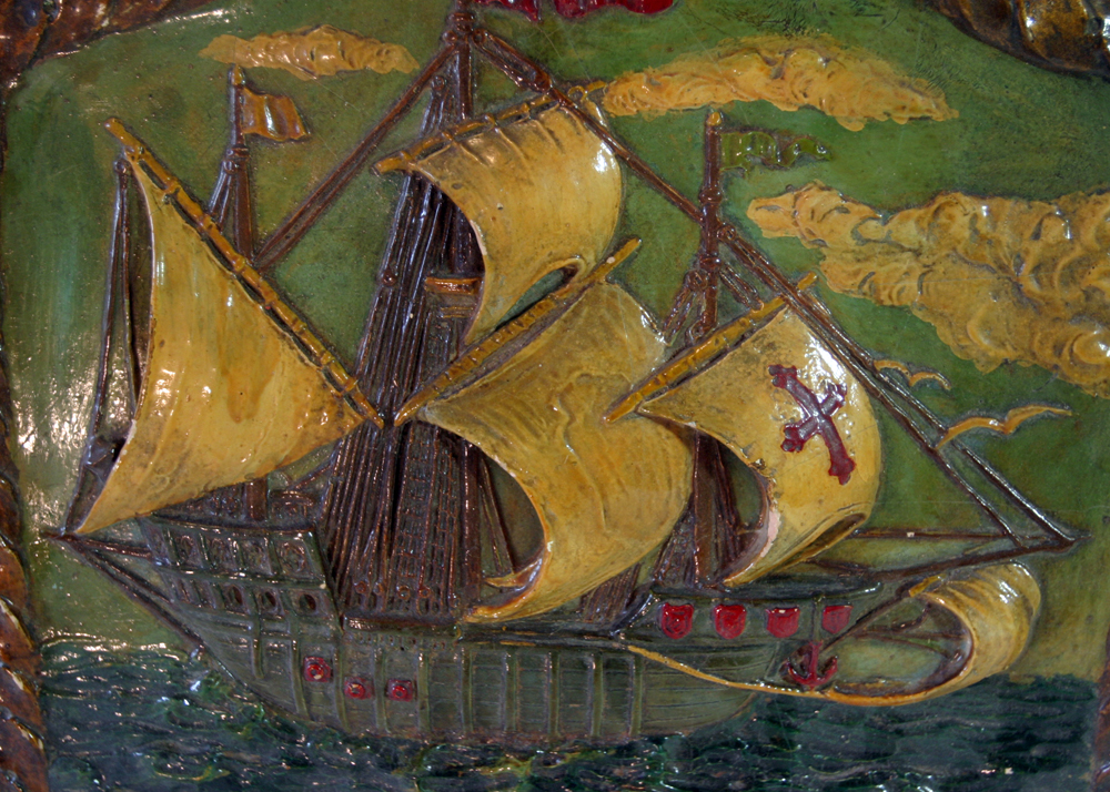 Carved Plaque of 1492 Santa Maria