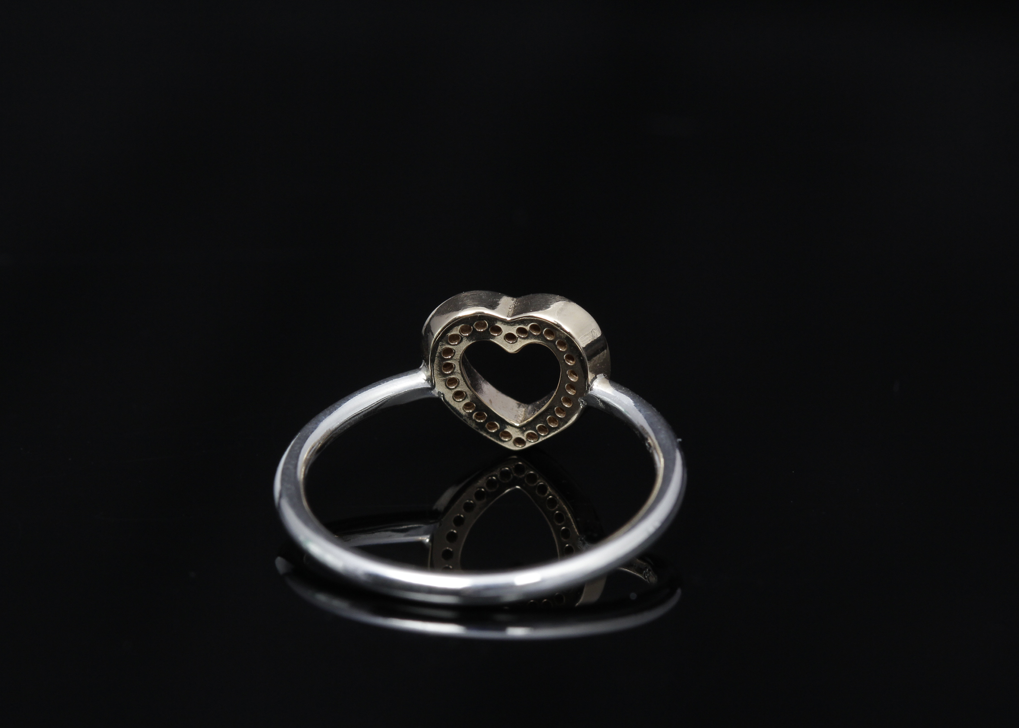 PANDORA 14K Yellow Gold Accented Sterling Silver Ring