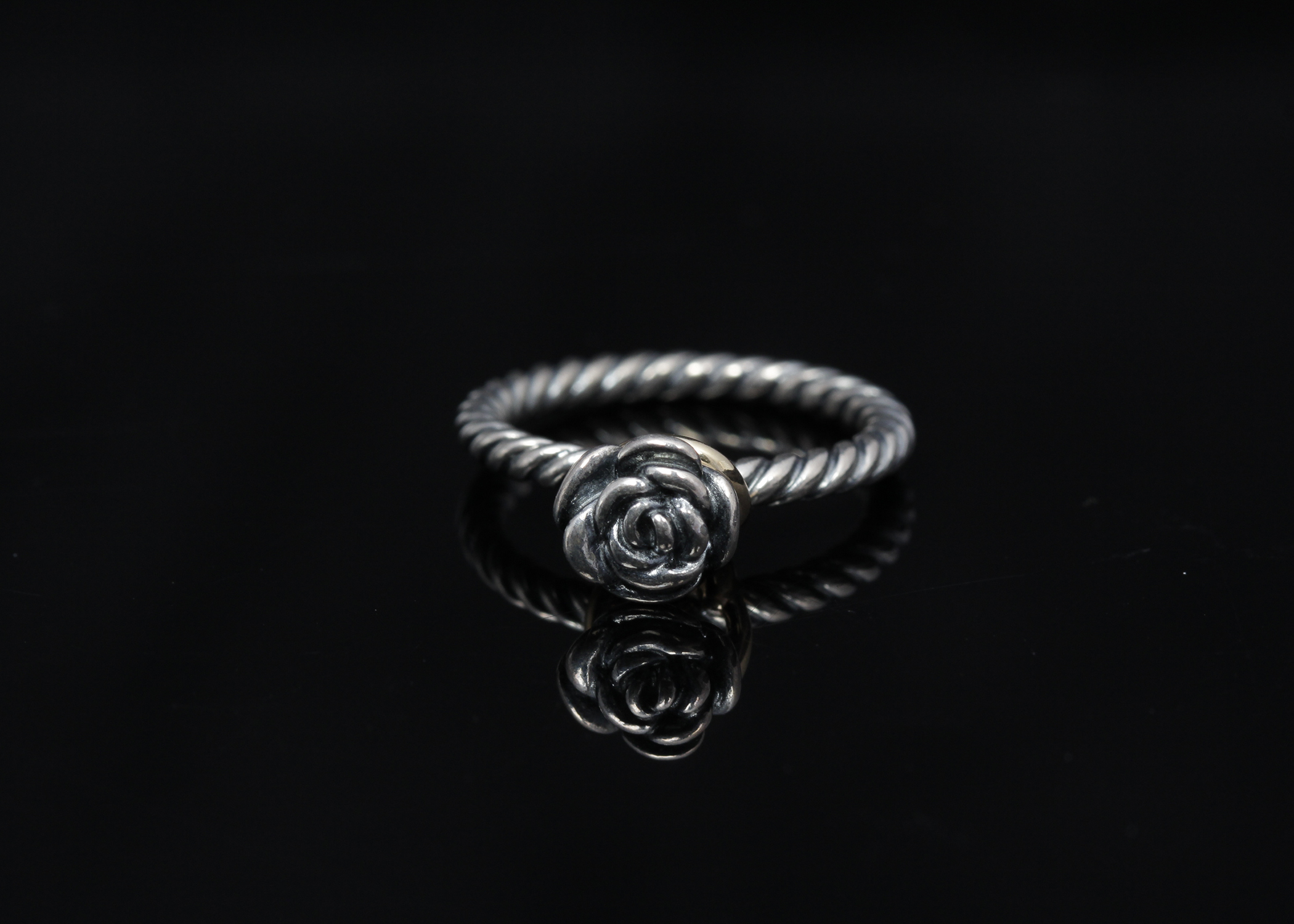 PANDORA 14K Yellow Gold Accented Sterling Silver Ring