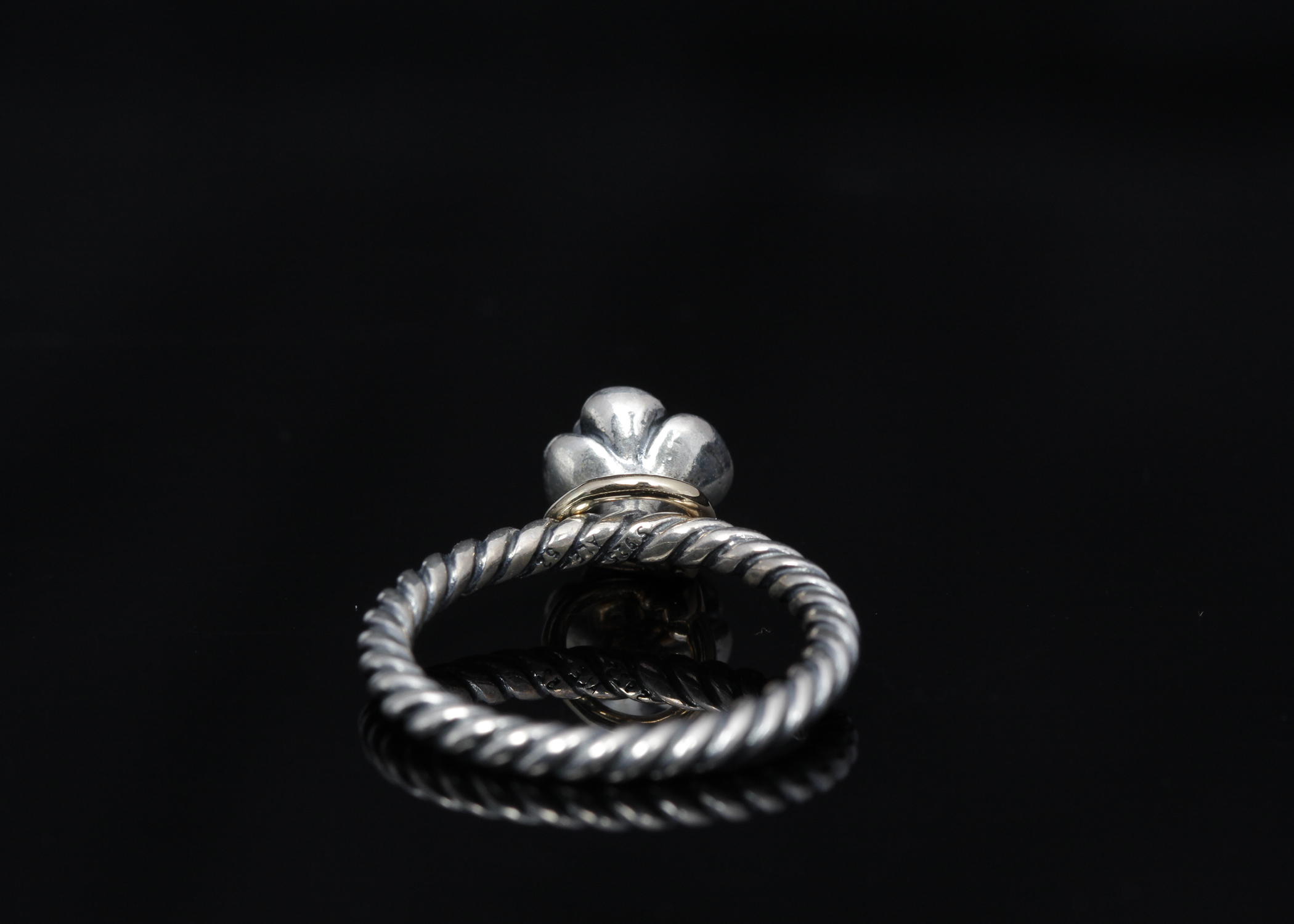 PANDORA 14K Yellow Gold Accented Sterling Silver Ring