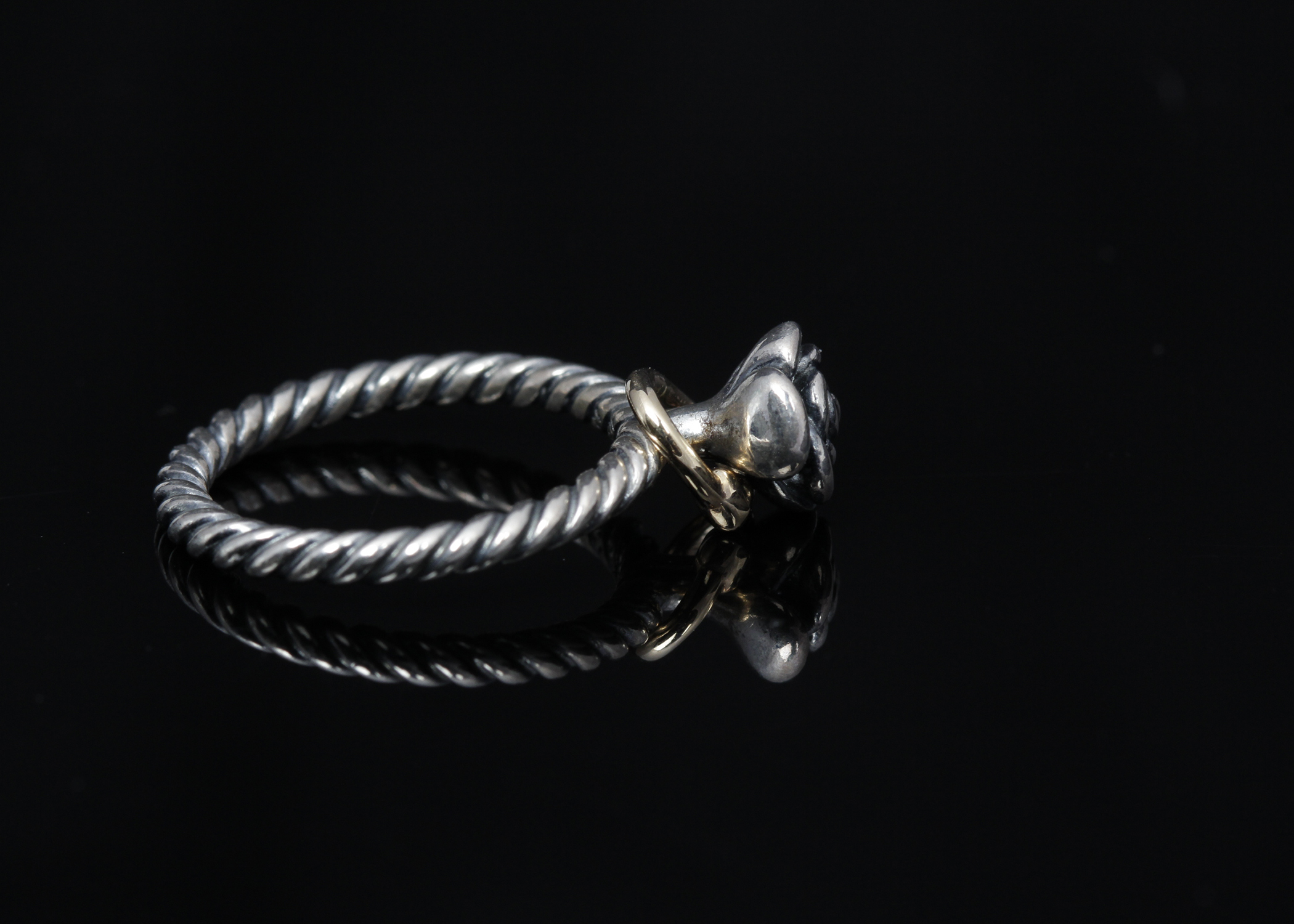 PANDORA 14K Yellow Gold Accented Sterling Silver Ring