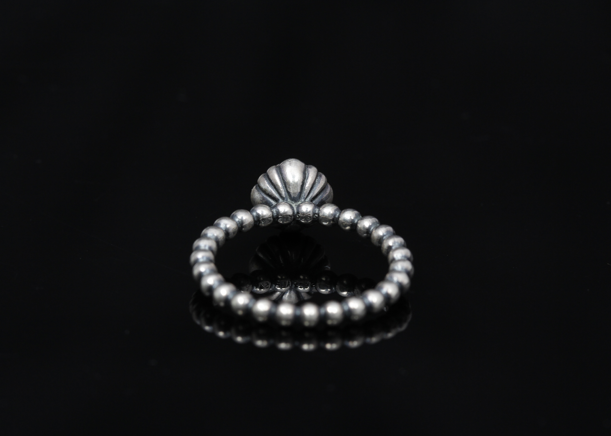 PANDORA Sterling Silver "Birthday Blooms" Peridot Ring