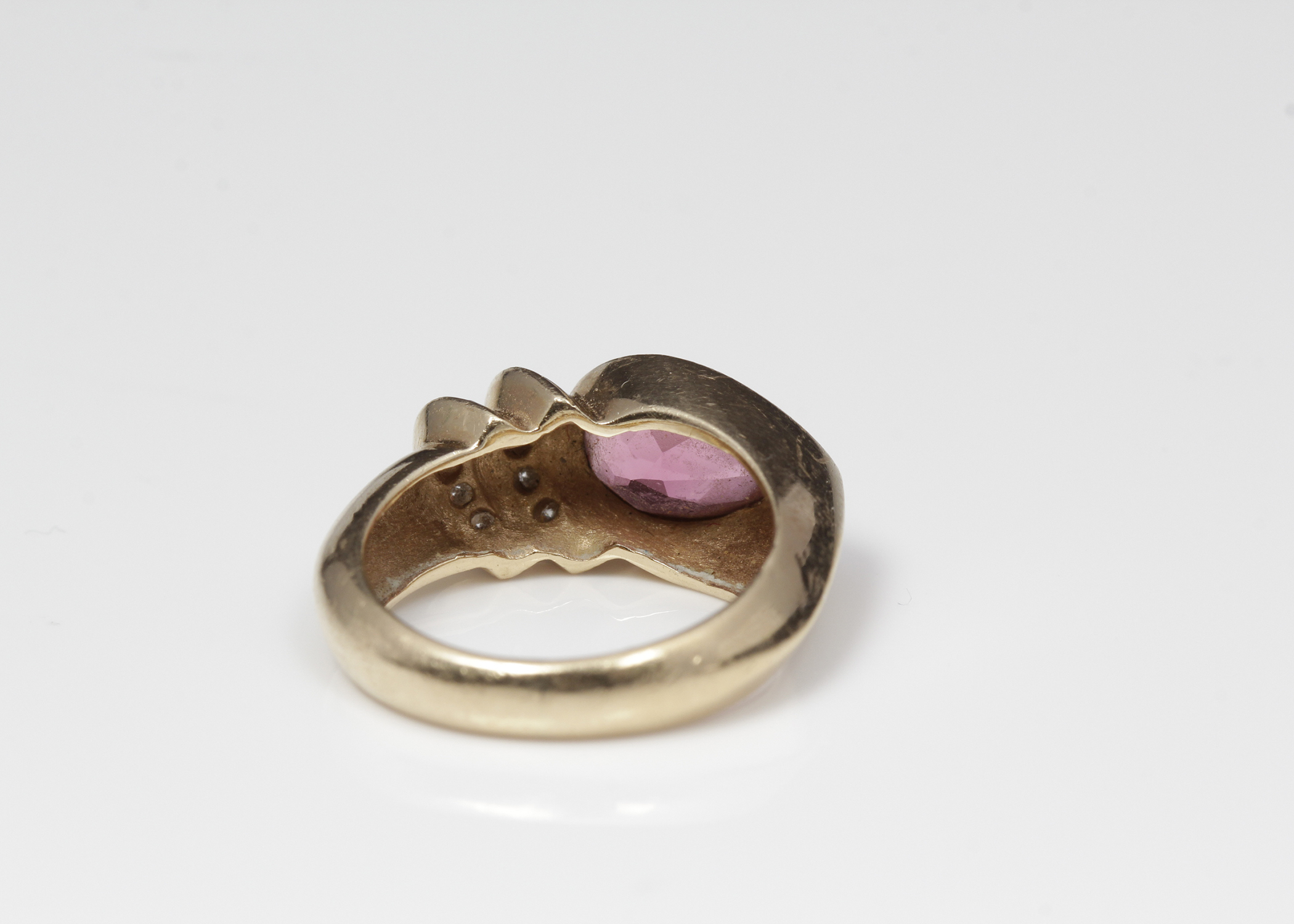 14K Yellow Gold Tourmaline and Diamond Ring