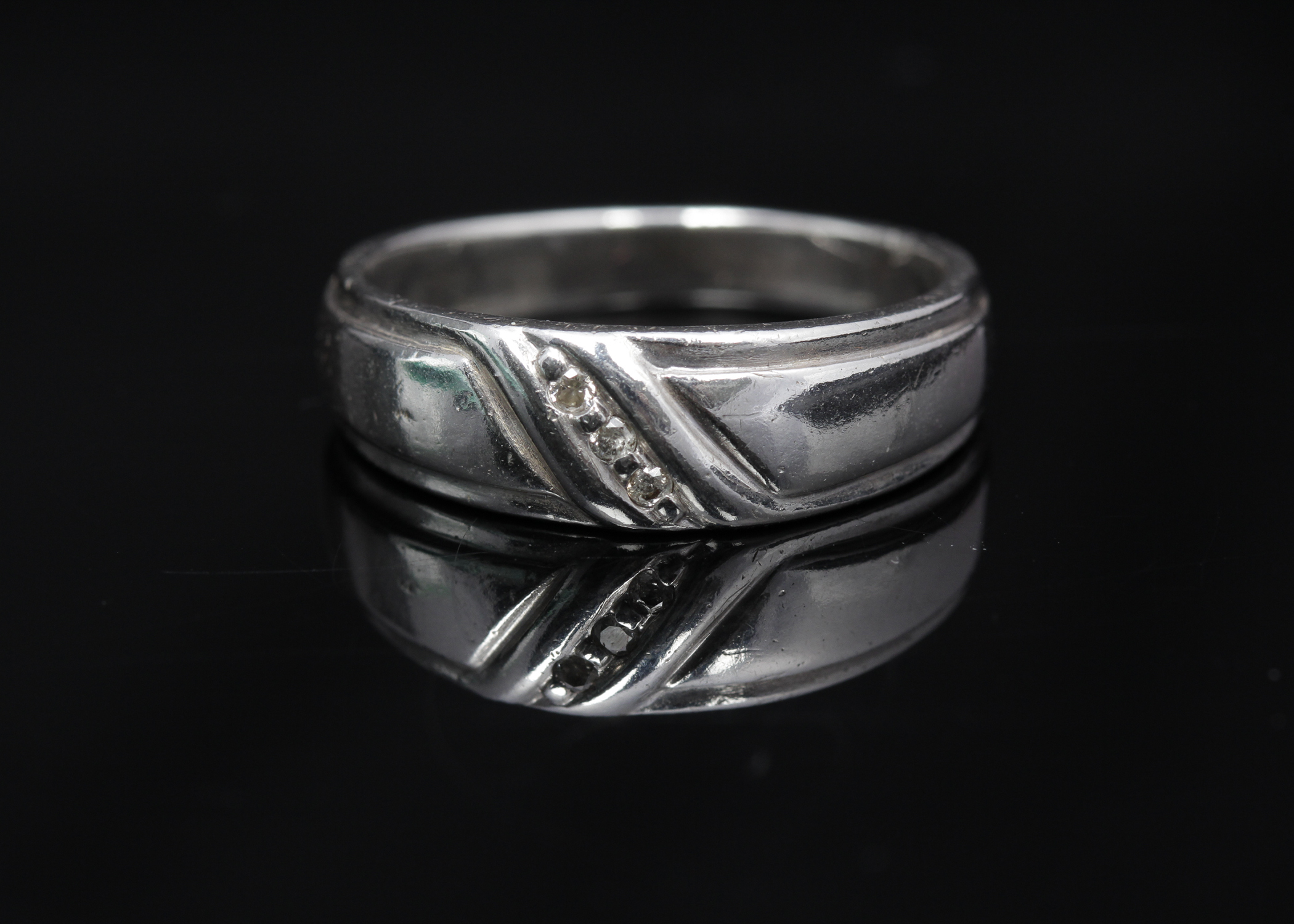 Sterling Silver Diamond Band