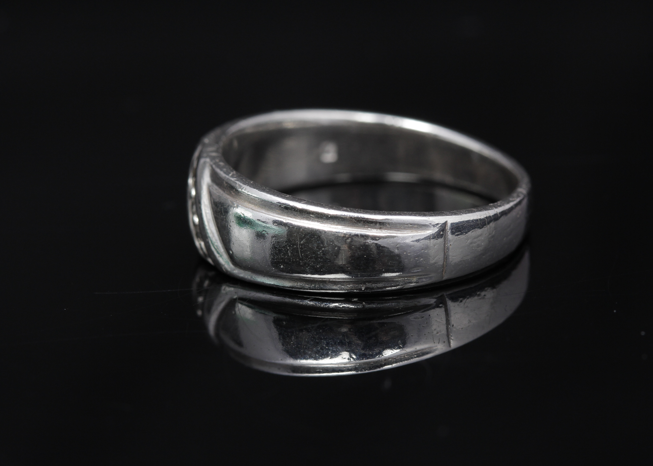Sterling Silver Diamond Band