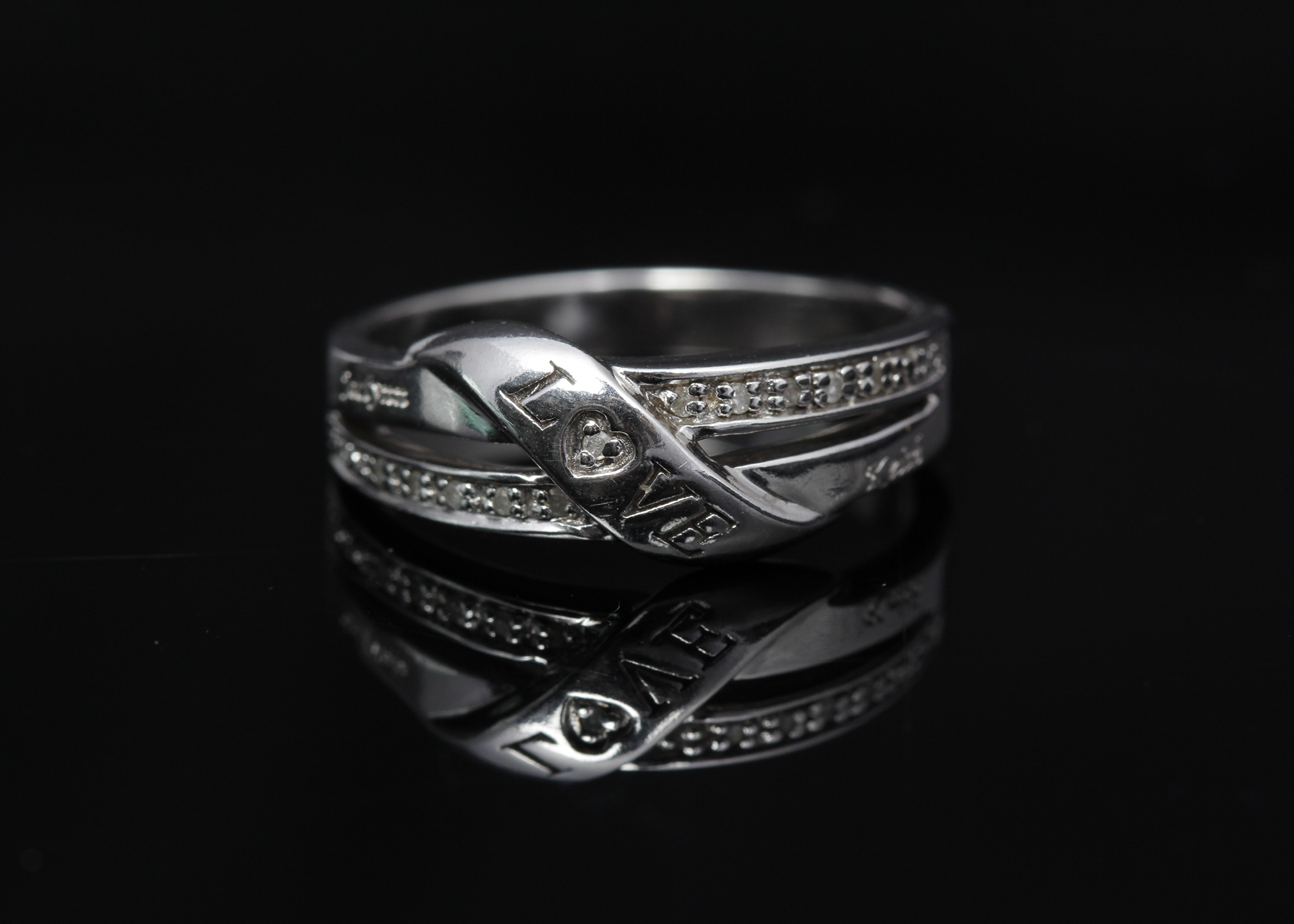 Sterling Silver Diamond Ring