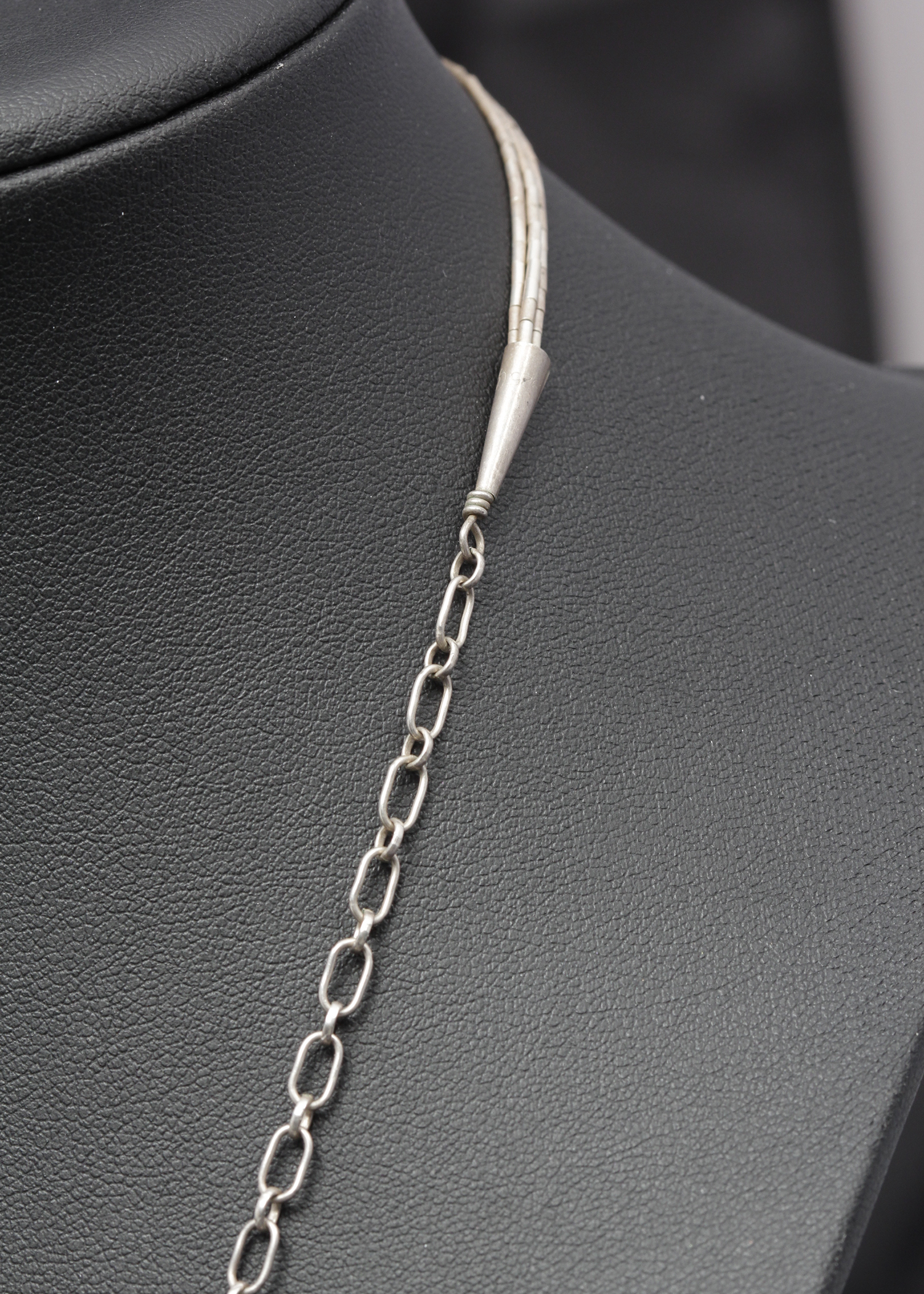 Sterling Silver Lapis and Mother of Pearl Necklace