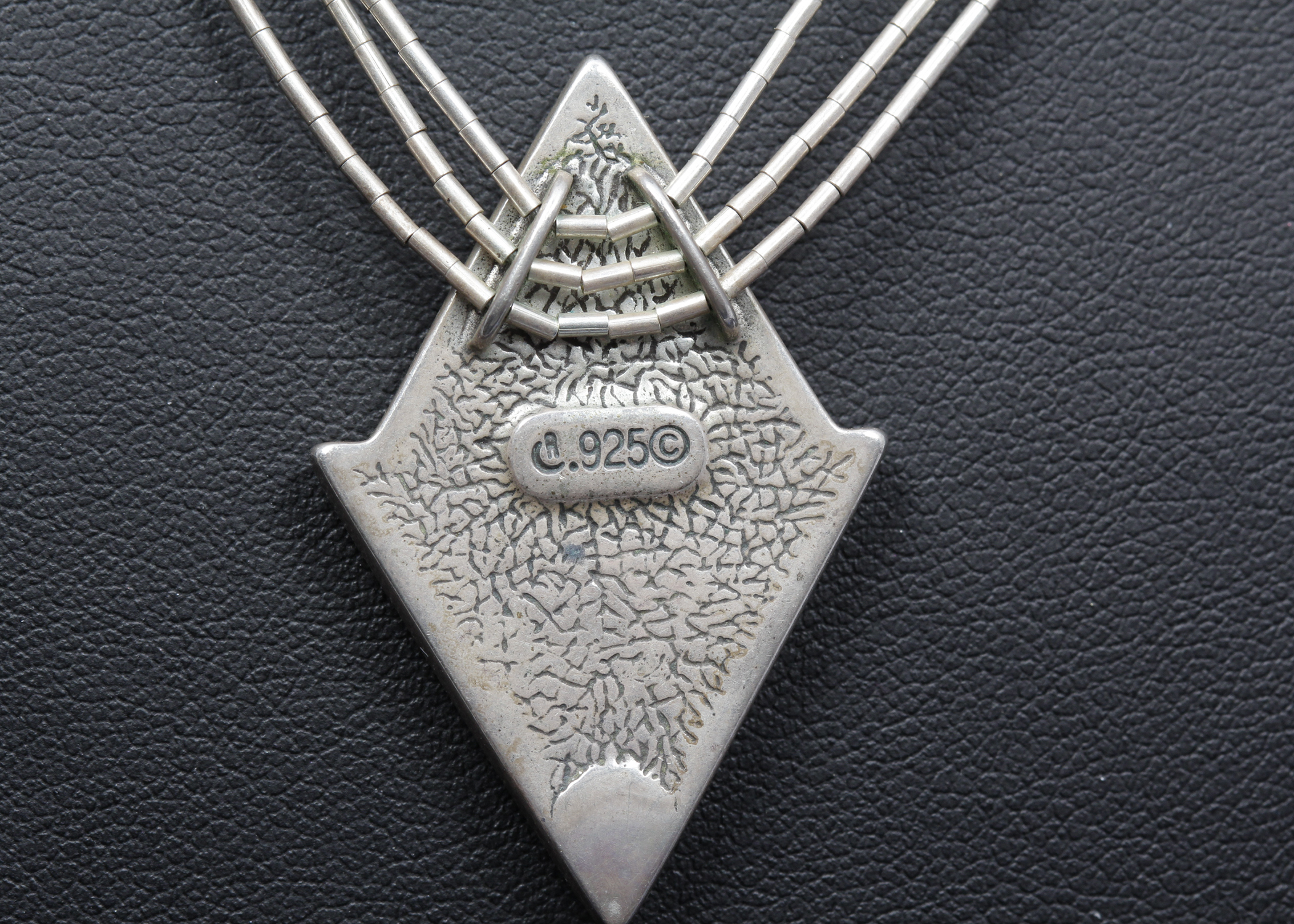 Sterling Silver Lapis and Mother of Pearl Necklace