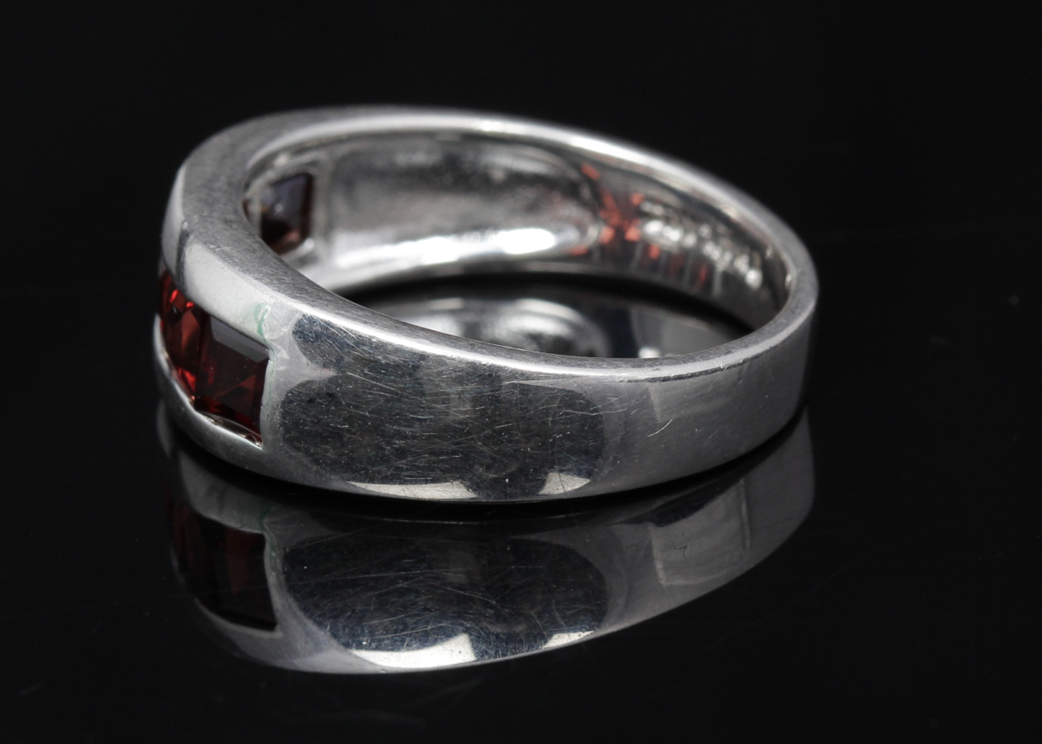 Sterling Silver Garnet Band
