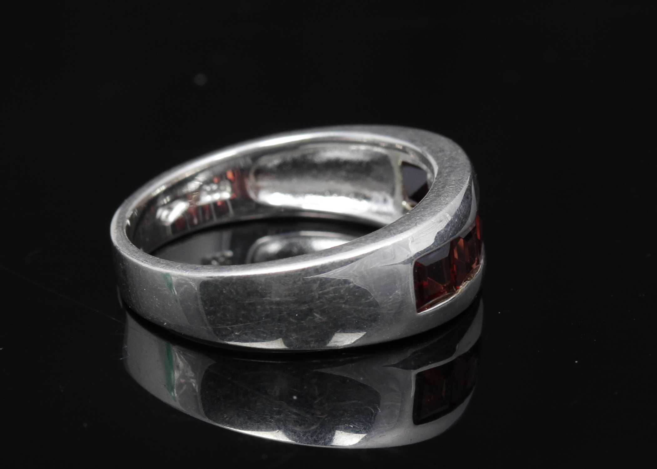 Sterling Silver Garnet Band