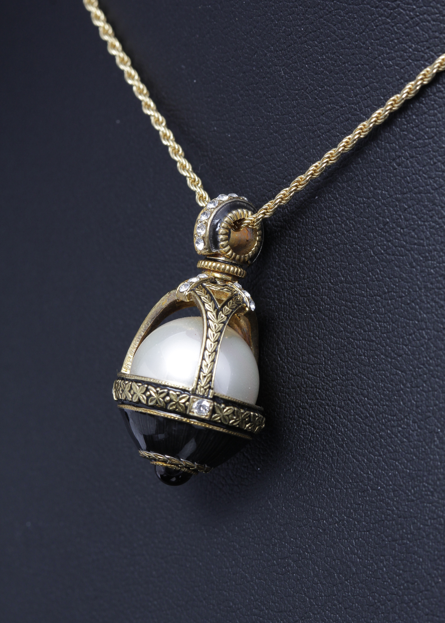 Gold Plated Sterling Silver Faux Pearl Necklace