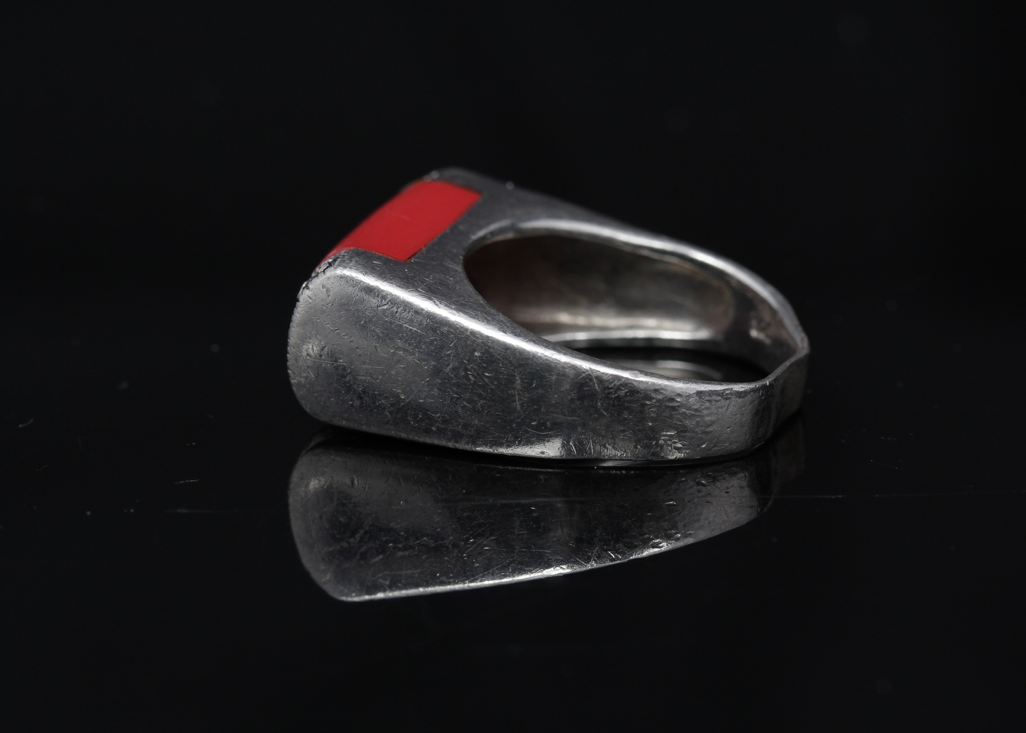 Sterling Silver Coral Ring
