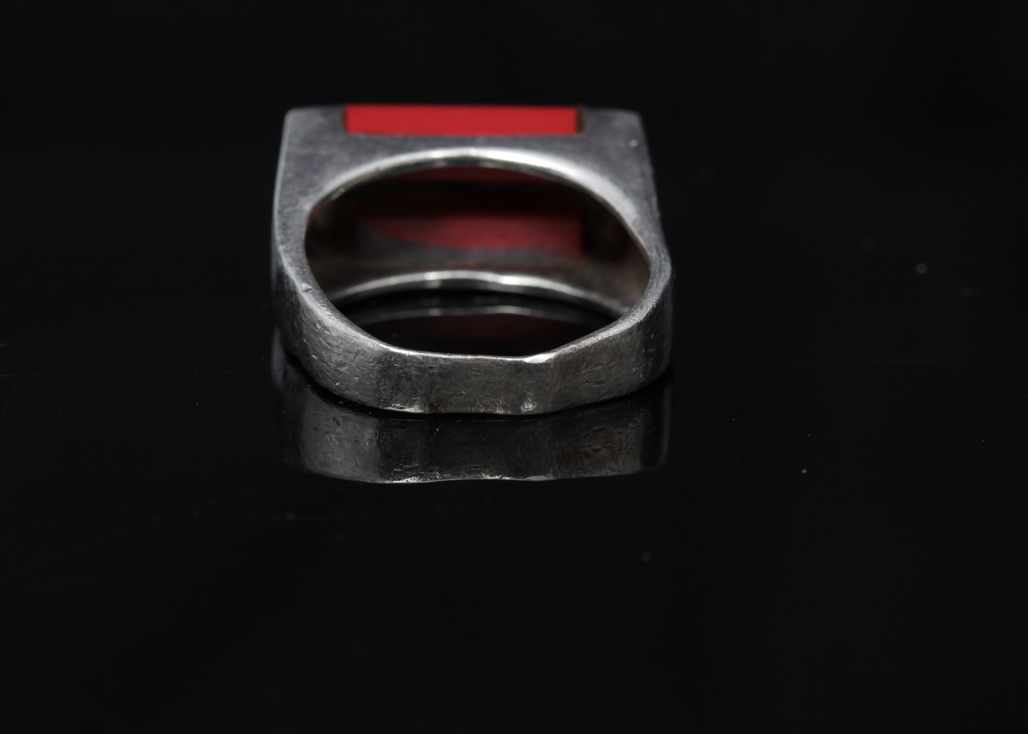 Sterling Silver Coral Ring