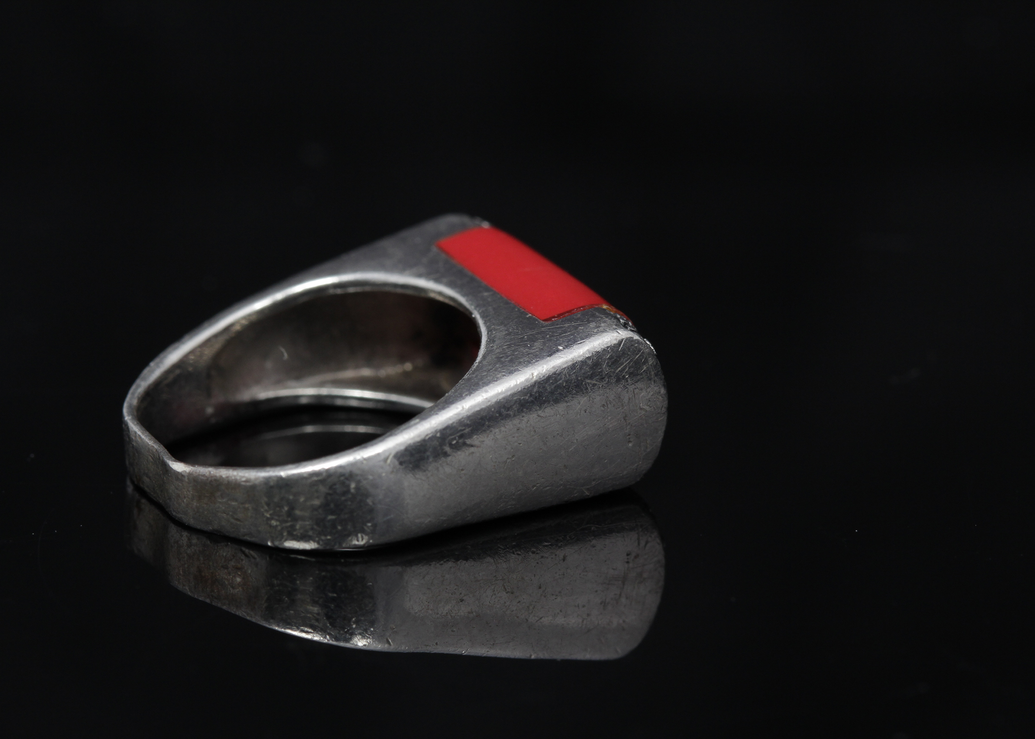 Sterling Silver Coral Ring