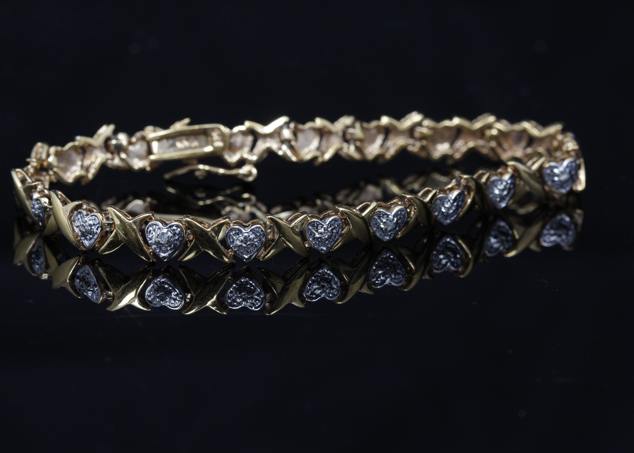 Gold Plated Sterling Silver Diamond Bracelet