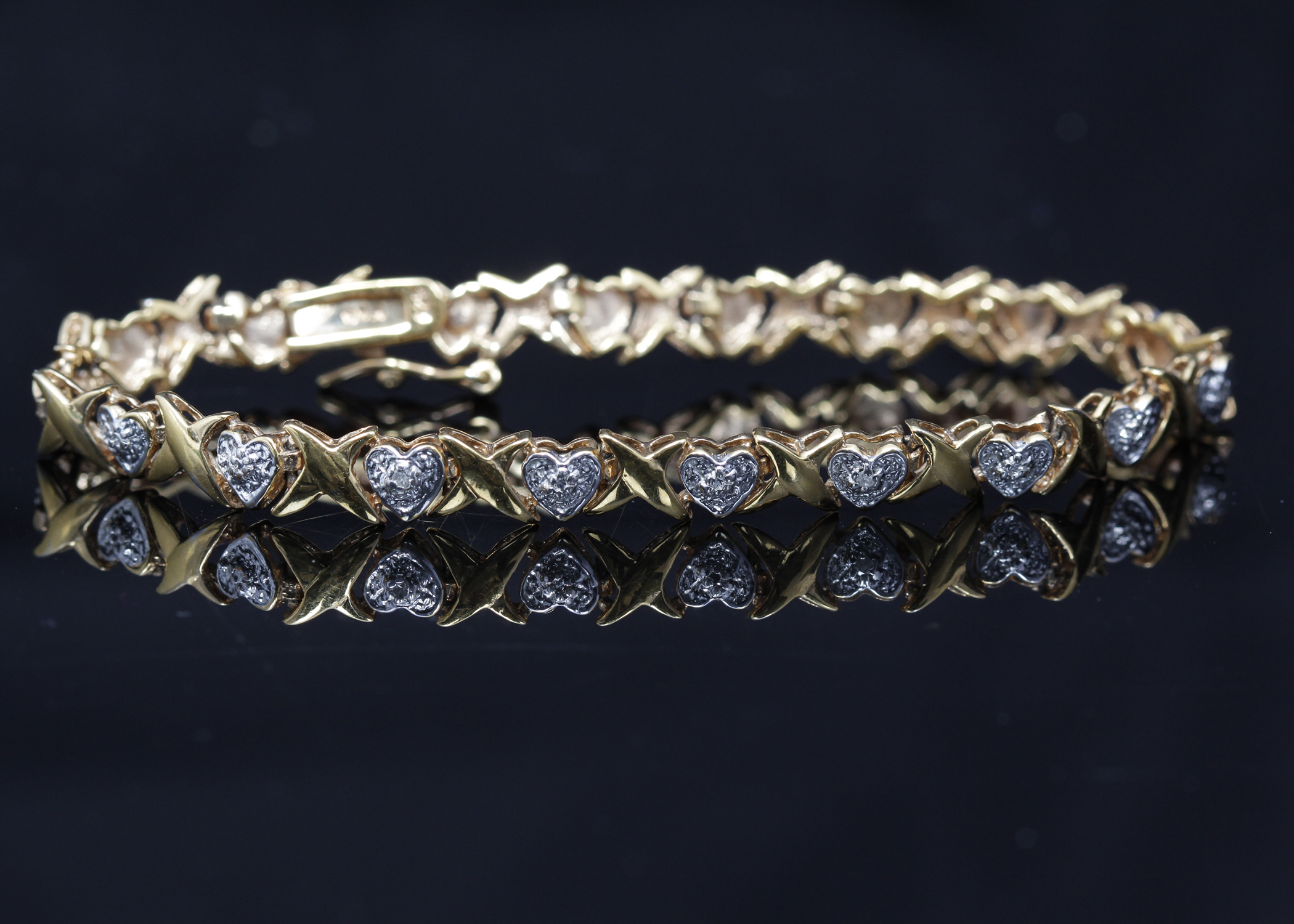 Gold Plated Sterling Silver Diamond Bracelet
