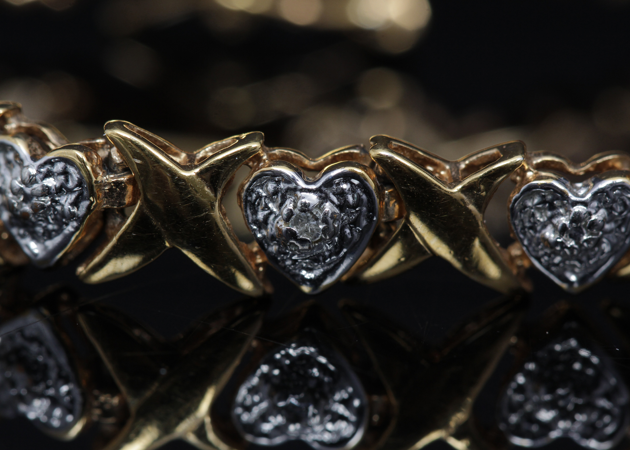 Gold Plated Sterling Silver Diamond Bracelet