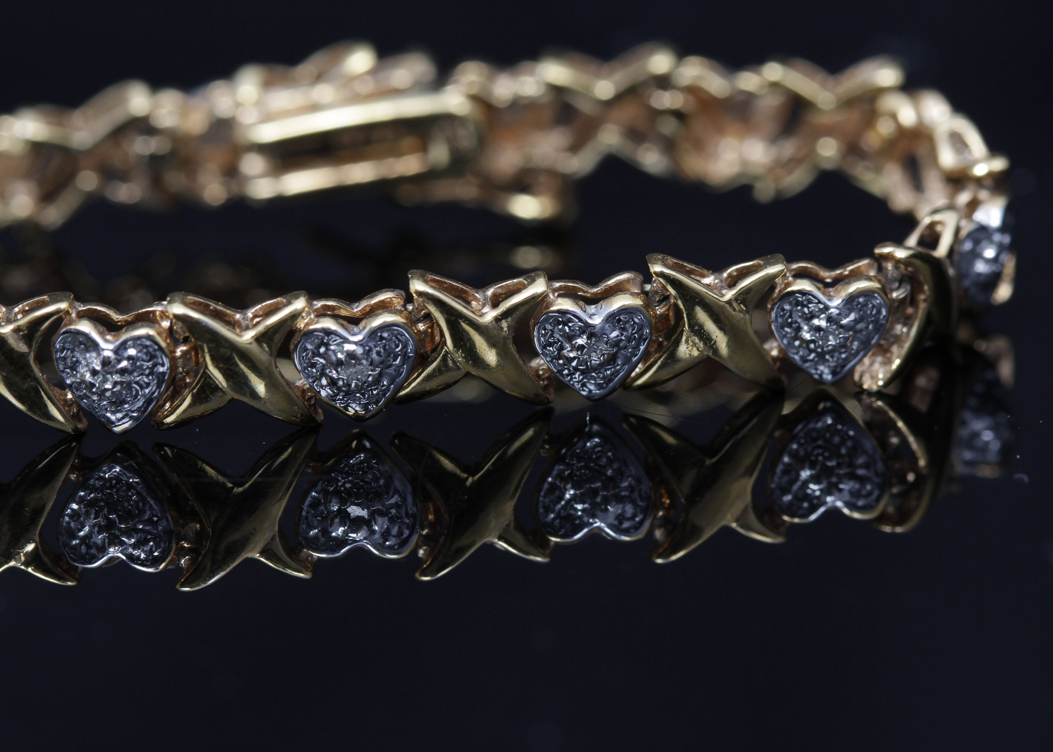 Gold Plated Sterling Silver Diamond Bracelet