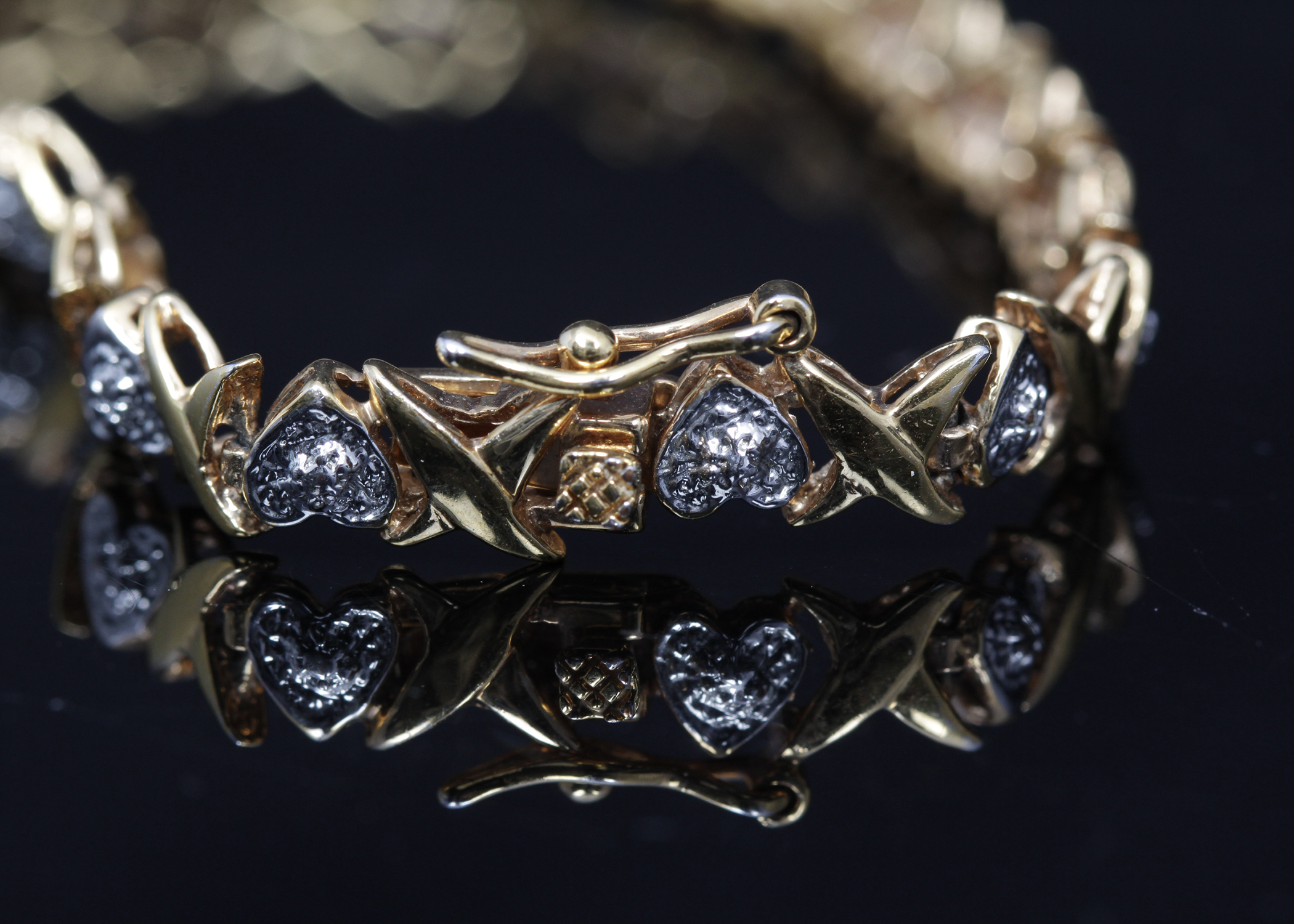 Gold Plated Sterling Silver Diamond Bracelet