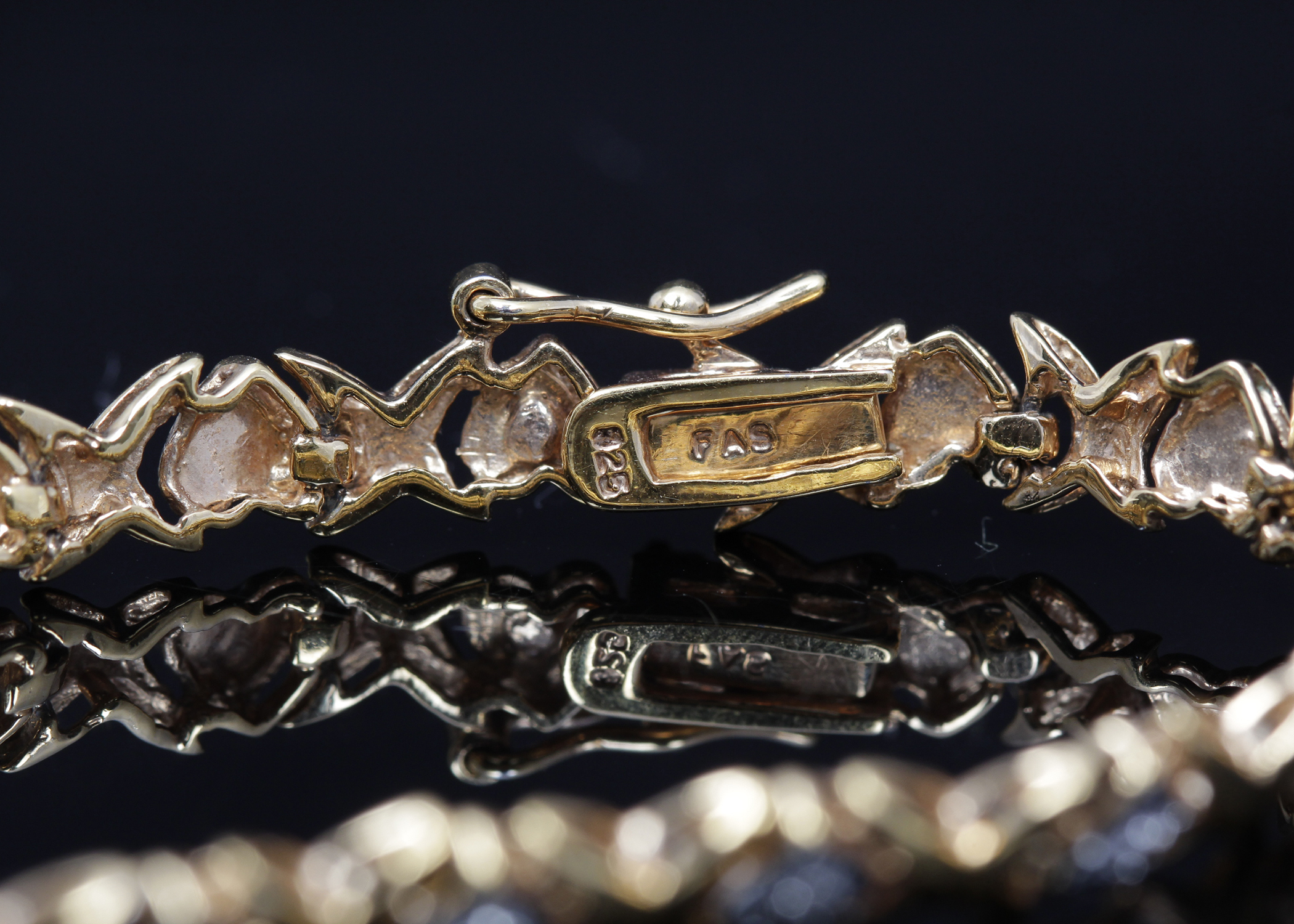 Gold Plated Sterling Silver Diamond Bracelet