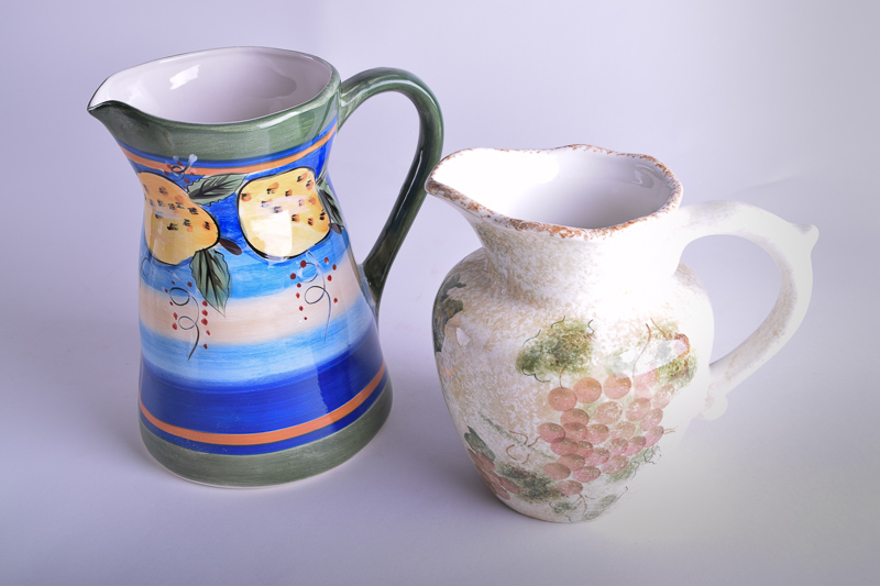Collection of Ceramic and Glass Serving Pitchers