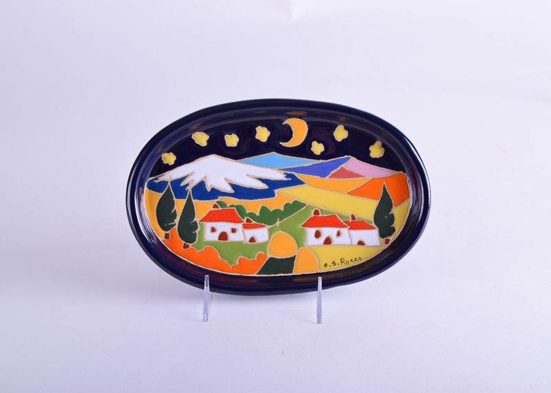 Leoncini Sam Gimignano Handmade Pottery Plate from Italy