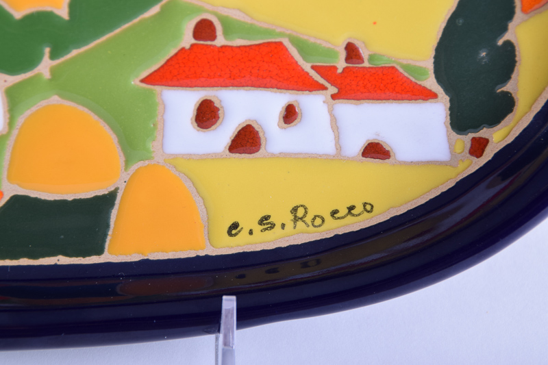 Leoncini Sam Gimignano Handmade Pottery Plate from Italy