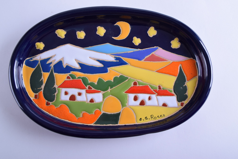 Leoncini Sam Gimignano Handmade Pottery Plate from Italy