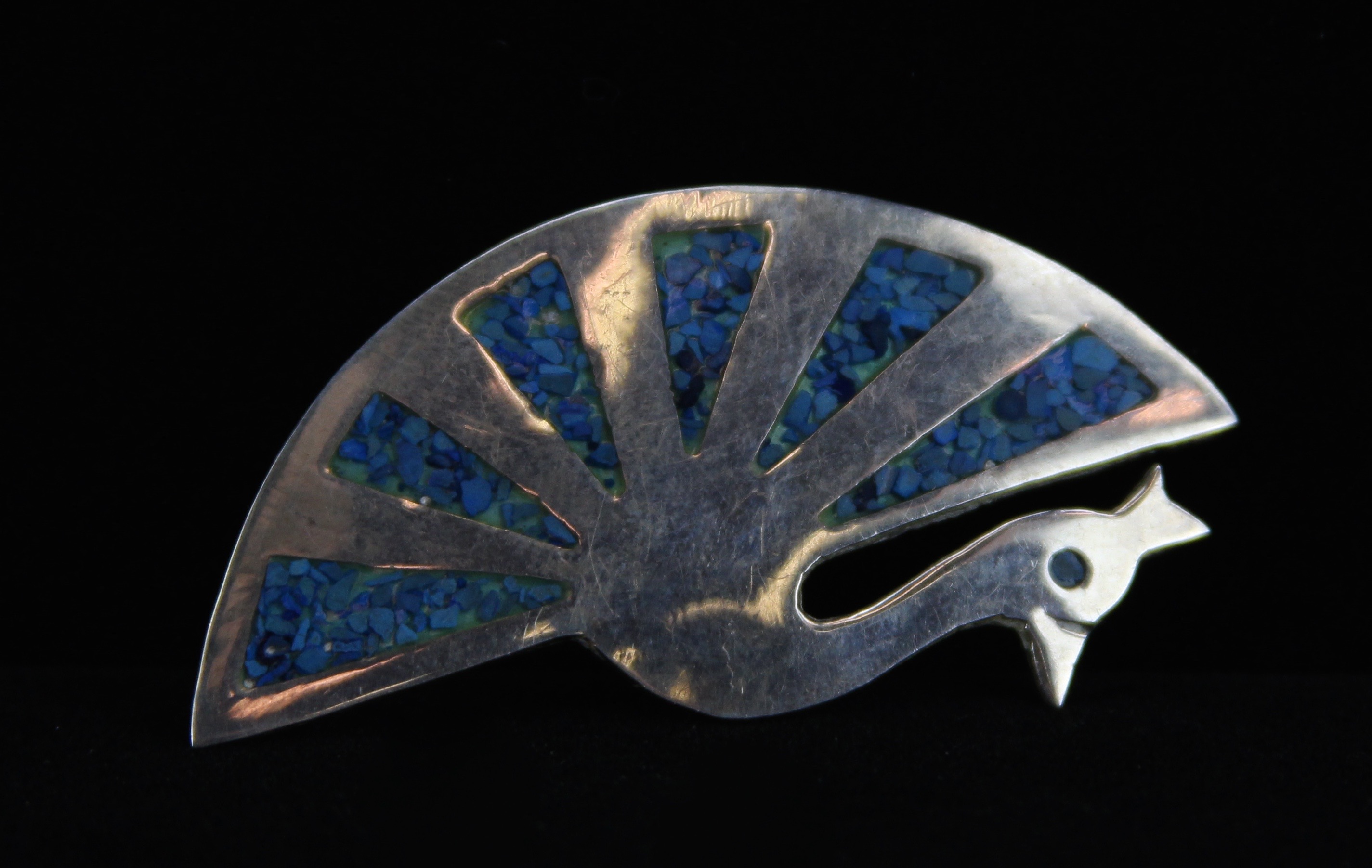 Sterling Silver Peacock Clip-on Earrings