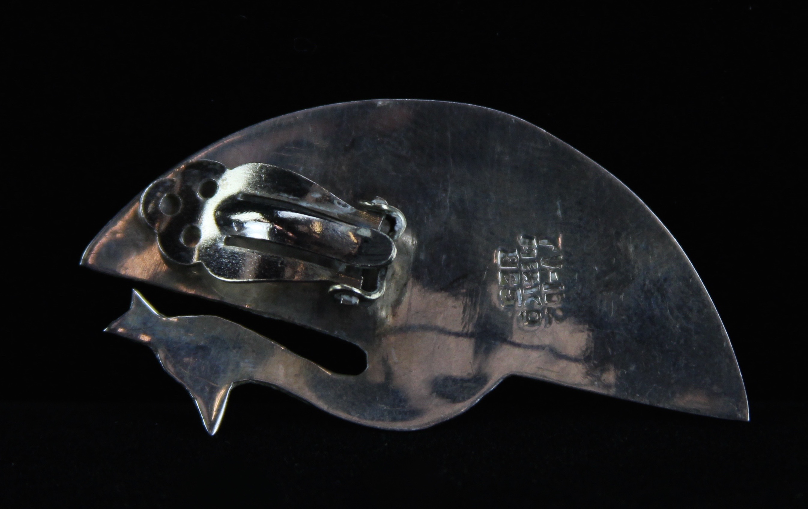 Sterling Silver Peacock Clip-on Earrings