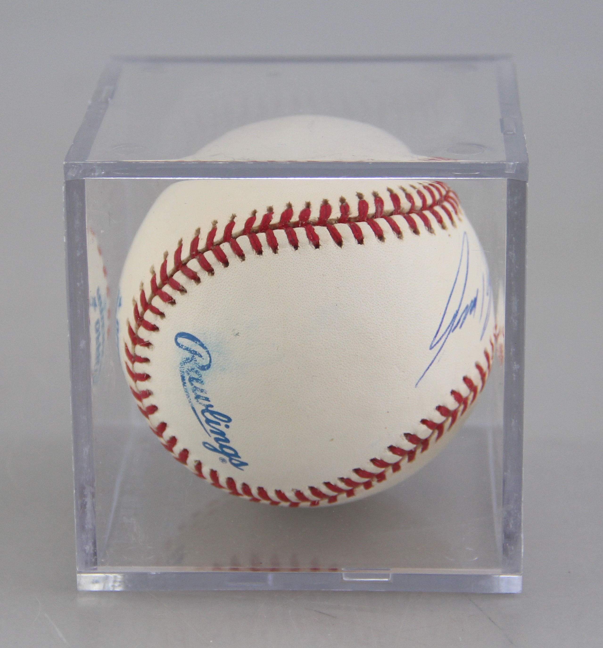 Autographed Ivan "Pudge" Rodriguez Baseball in Display Case