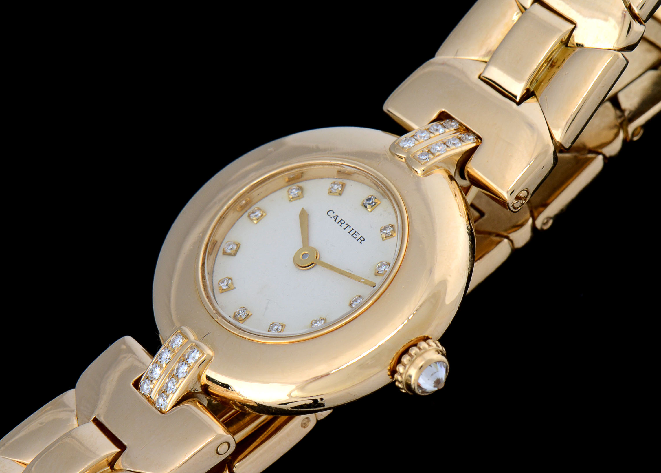 Women's Cartier Colisee Solid 18K Gold and Diamond Watch