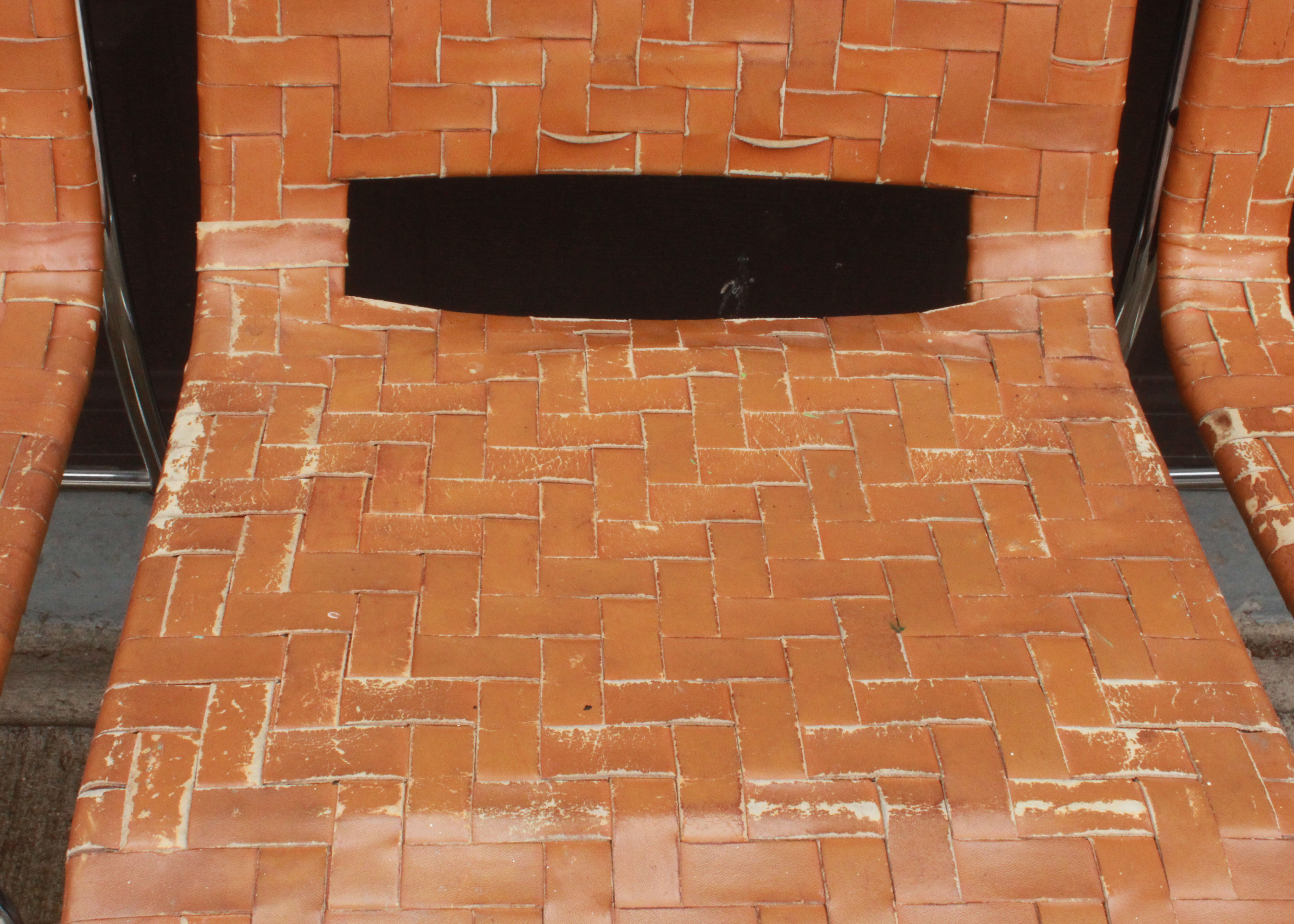 Vintage Woven Leather Chairs