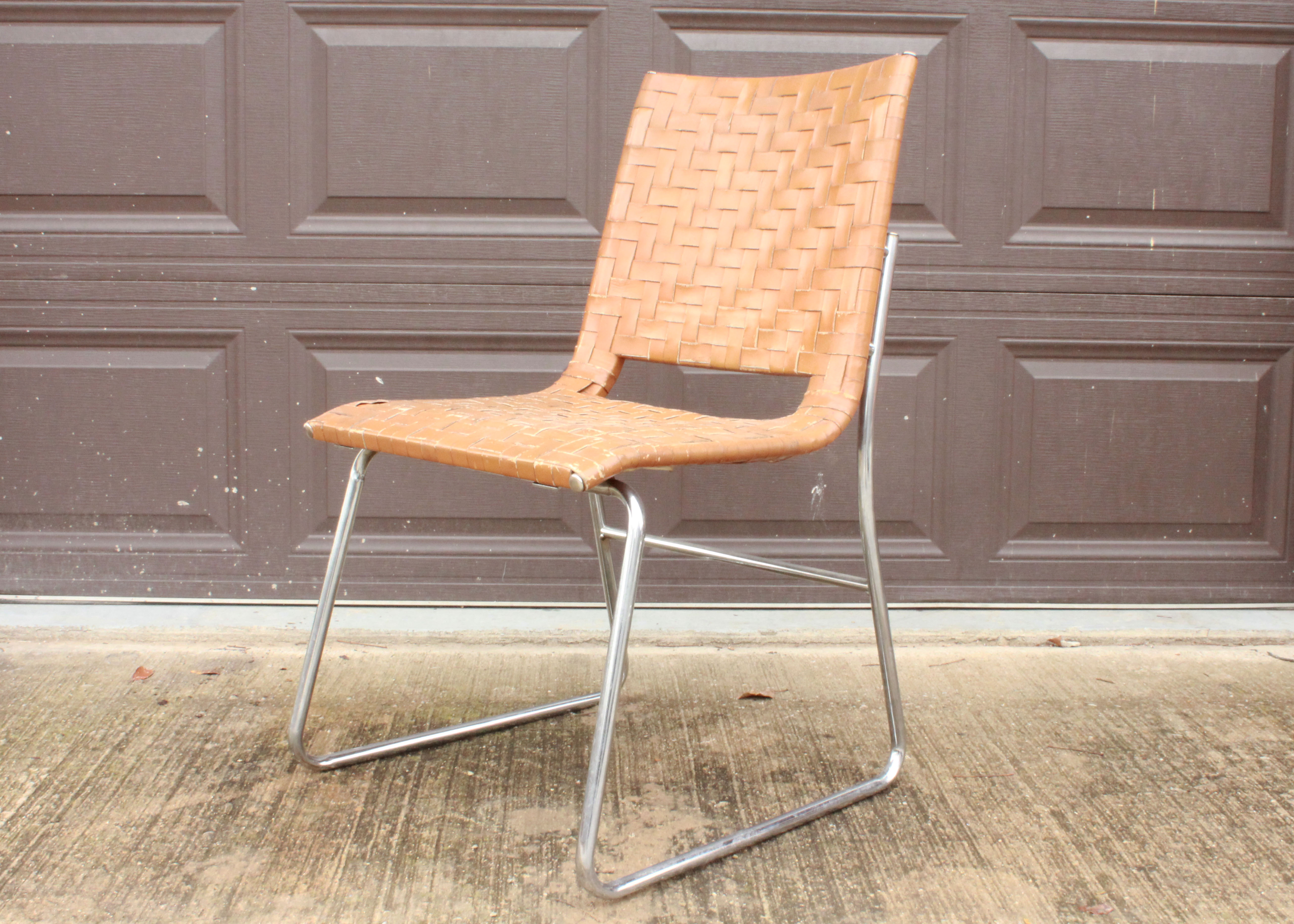 Vintage Woven Leather Chairs