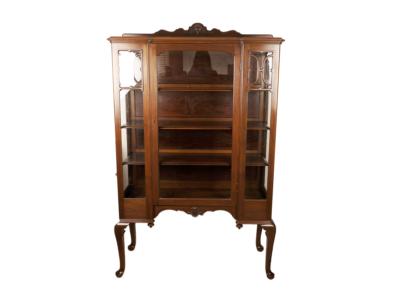Walnut Queen Anne China Cabinet