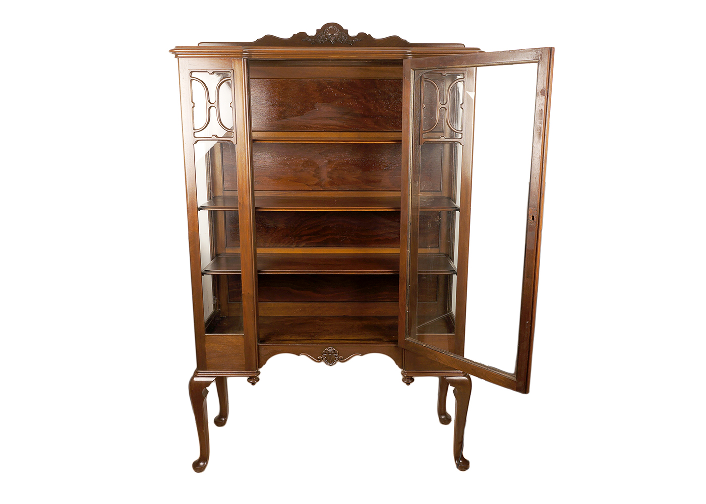 Walnut Queen Anne China Cabinet